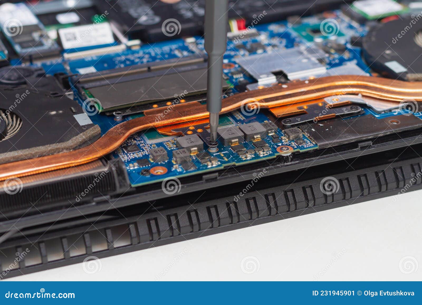 Disassemble the Laptop for Repair, Chips, Processor and Boards Inside