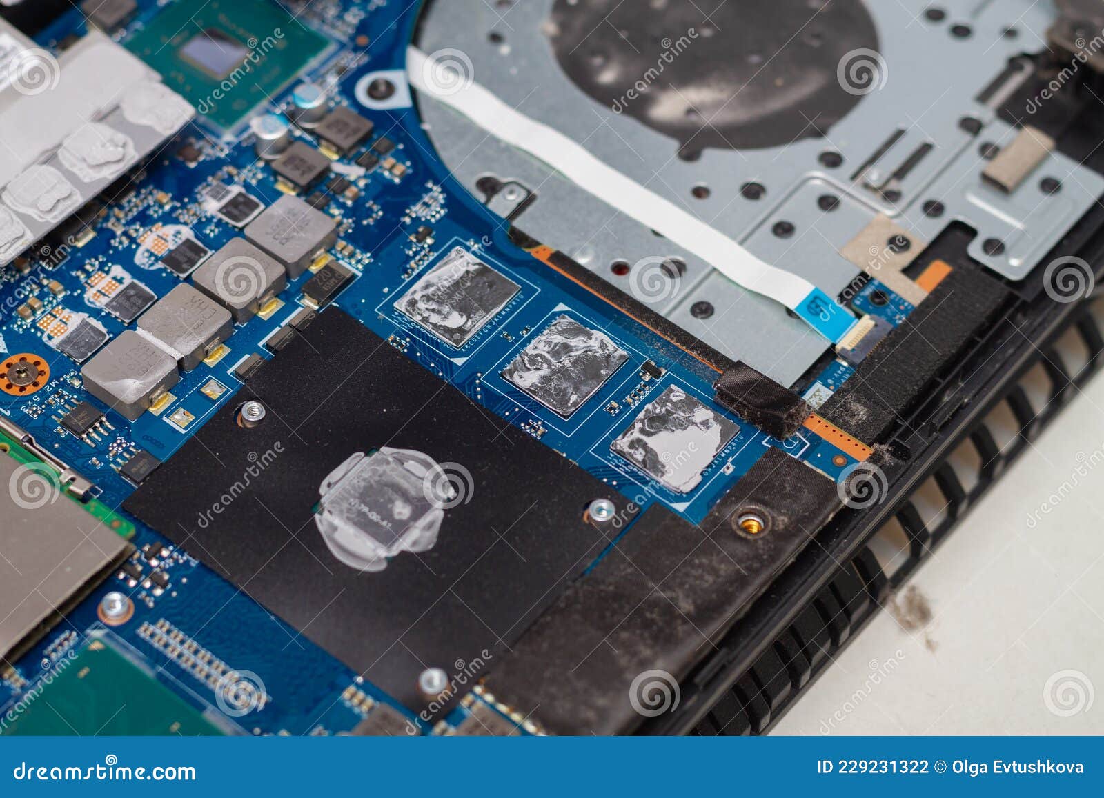 Disassemble the Laptop for Repair, Chips, Processor and Boards Inside