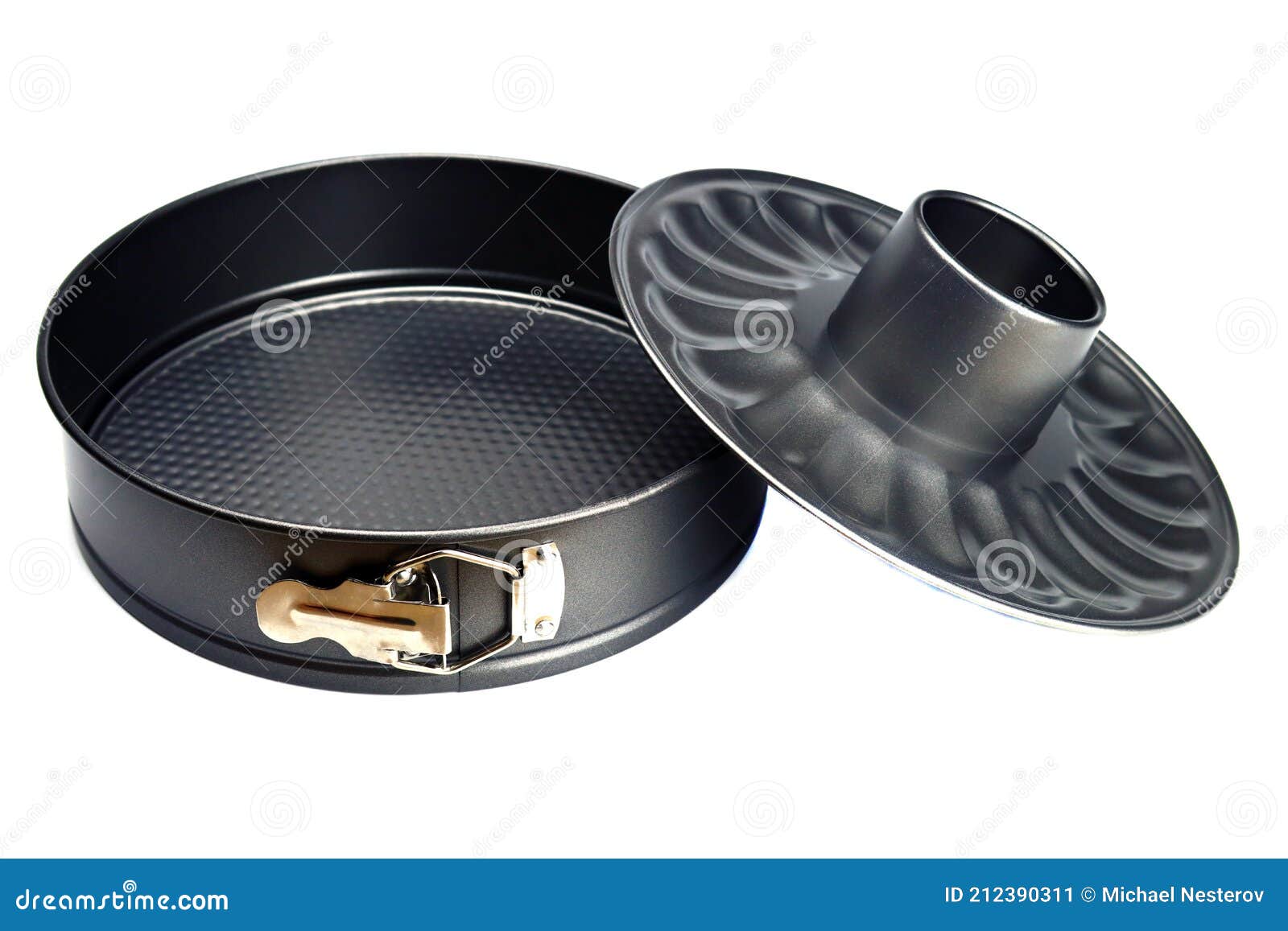 Disassembled Round Metal Baking Dish Isolated on White Stock Image Image of rectangular, clean