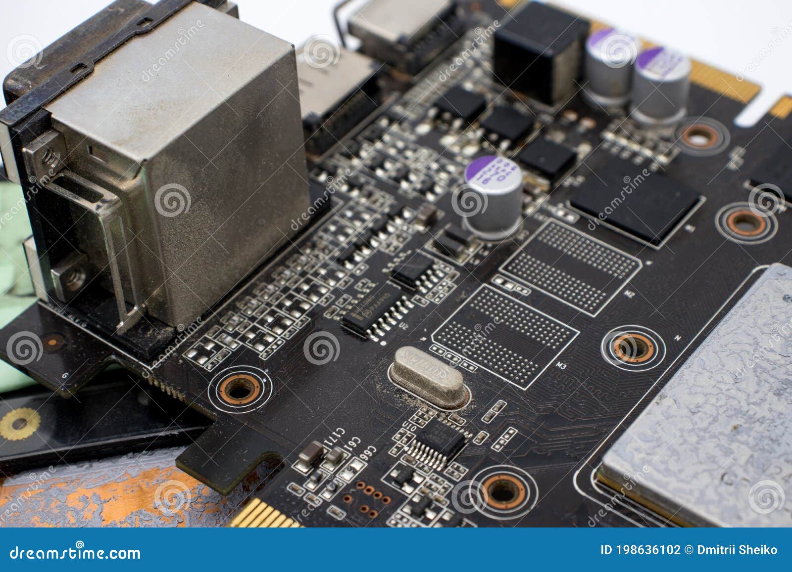 Old PC Video Card for Computer Stock Photo - Image of chip, background:  48886198