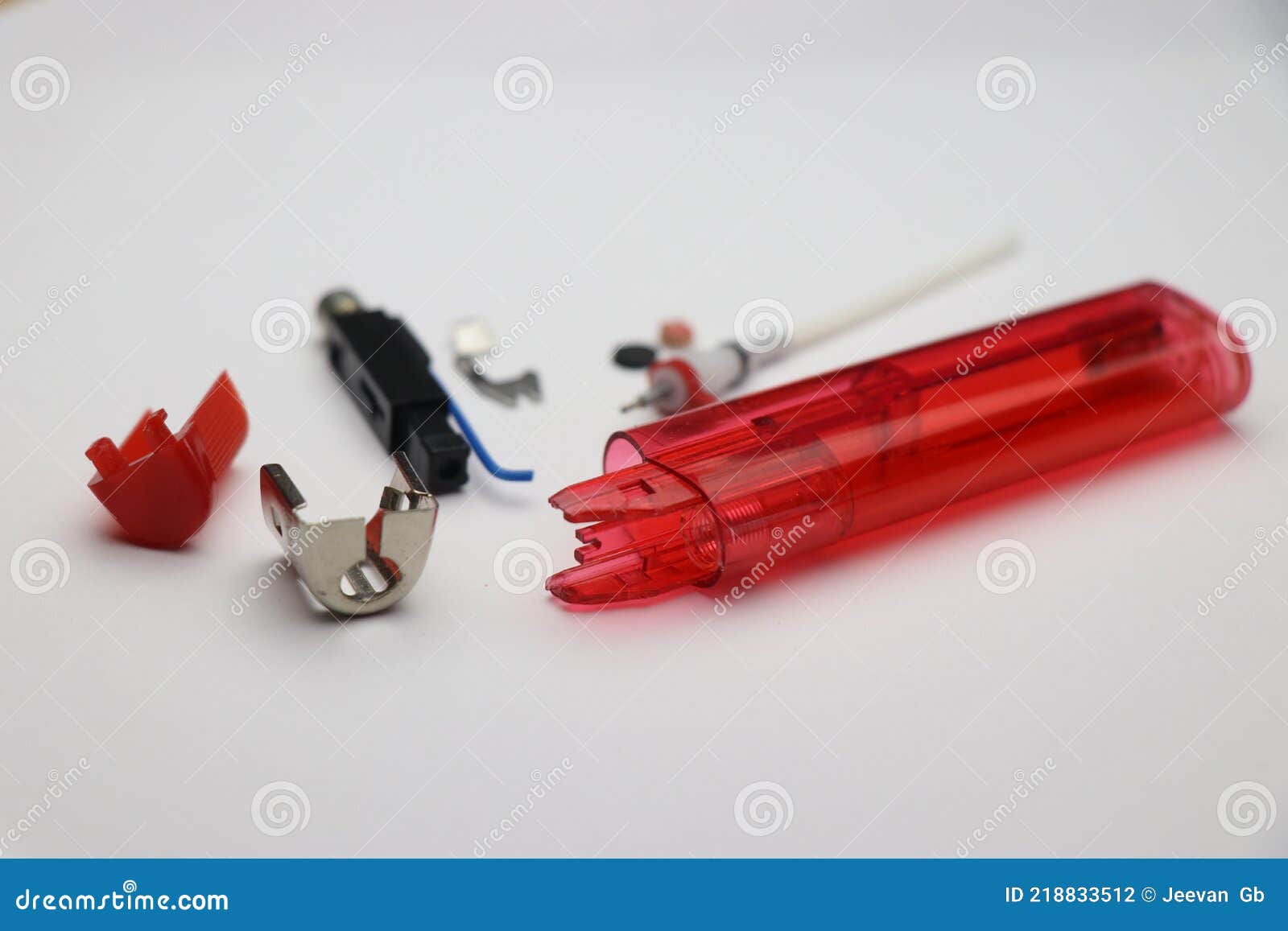 Disassembled View of Cigarette Lighter with Electronic Ignitor, Tank, Wick, Cap and Other Parts Isolated White Background Stock Photo - Image of plastic, lighter: 218833512