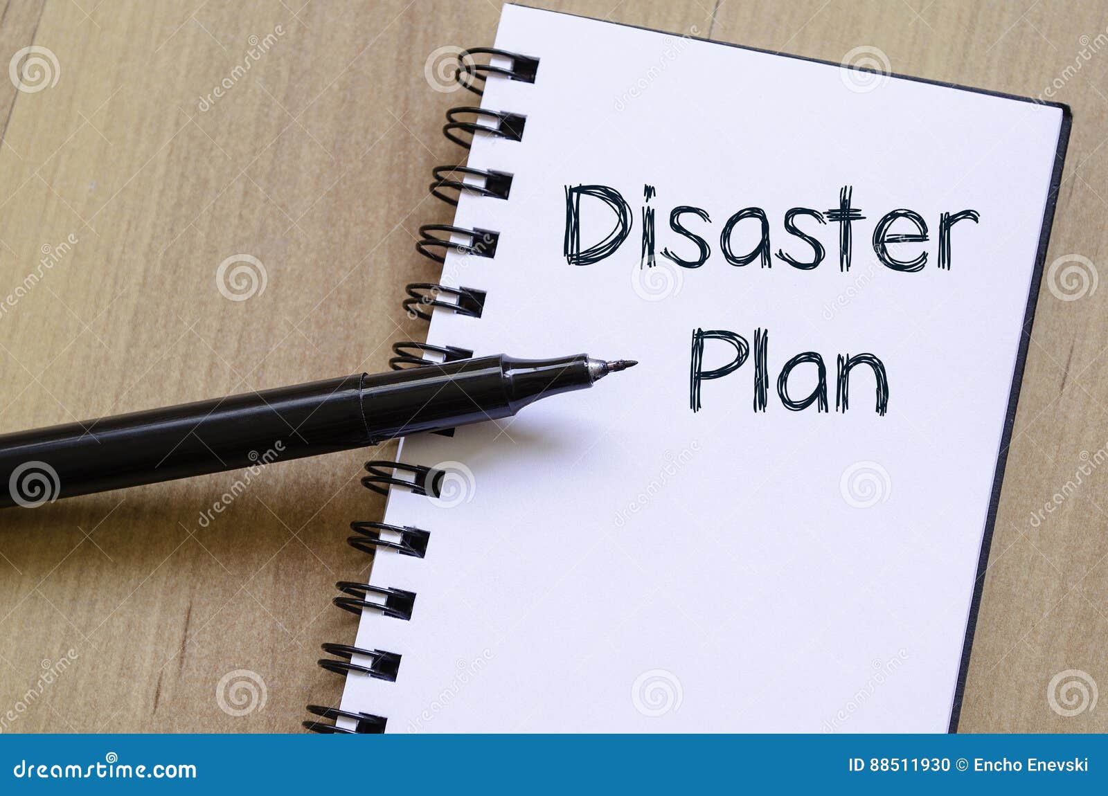 Disaster Plan Write on Notebook Stock Photo - Image of corporate ...