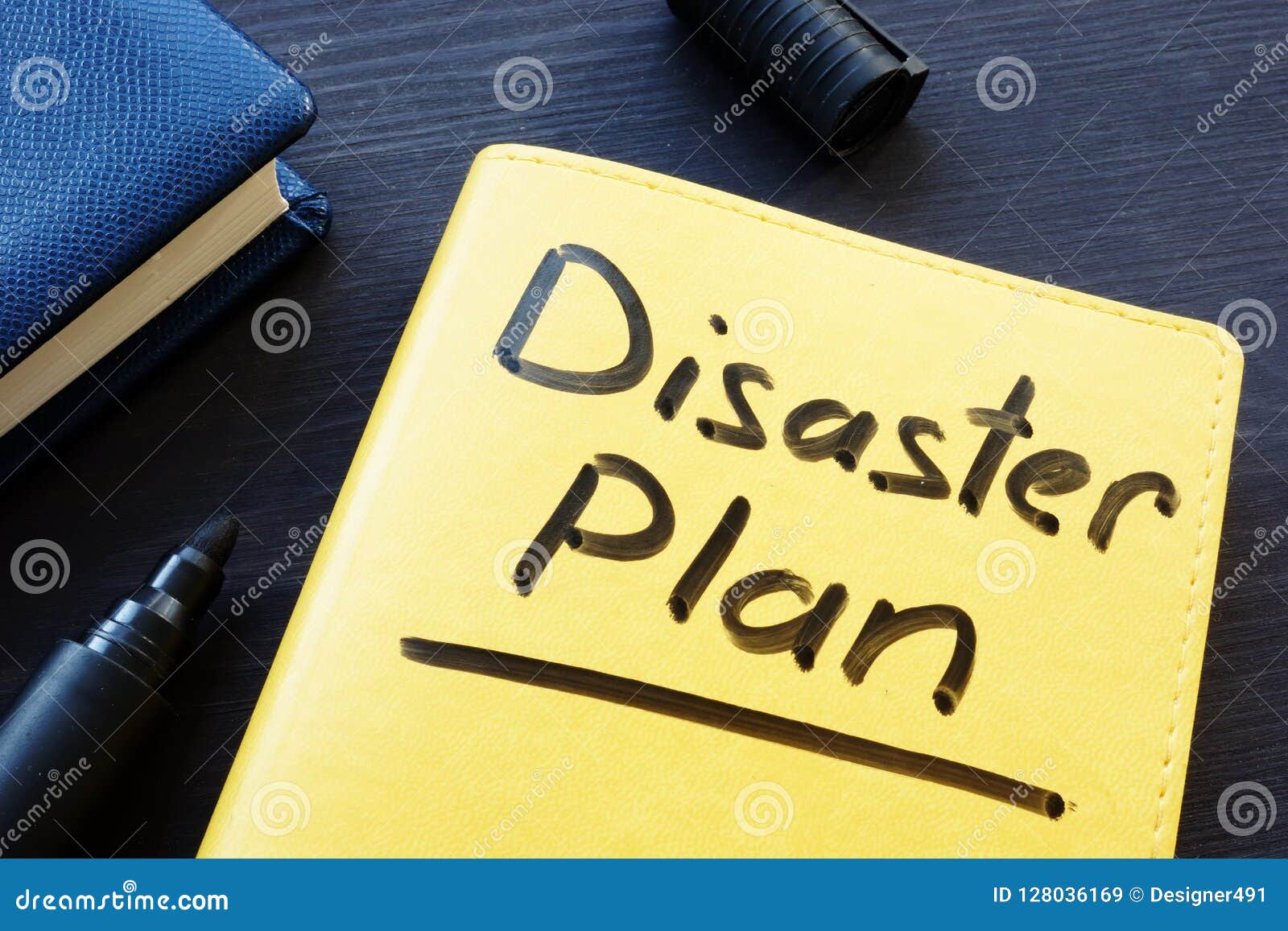 Disaster Recovery Plan Written on a Yellow Note. Stock Image - Image of ...