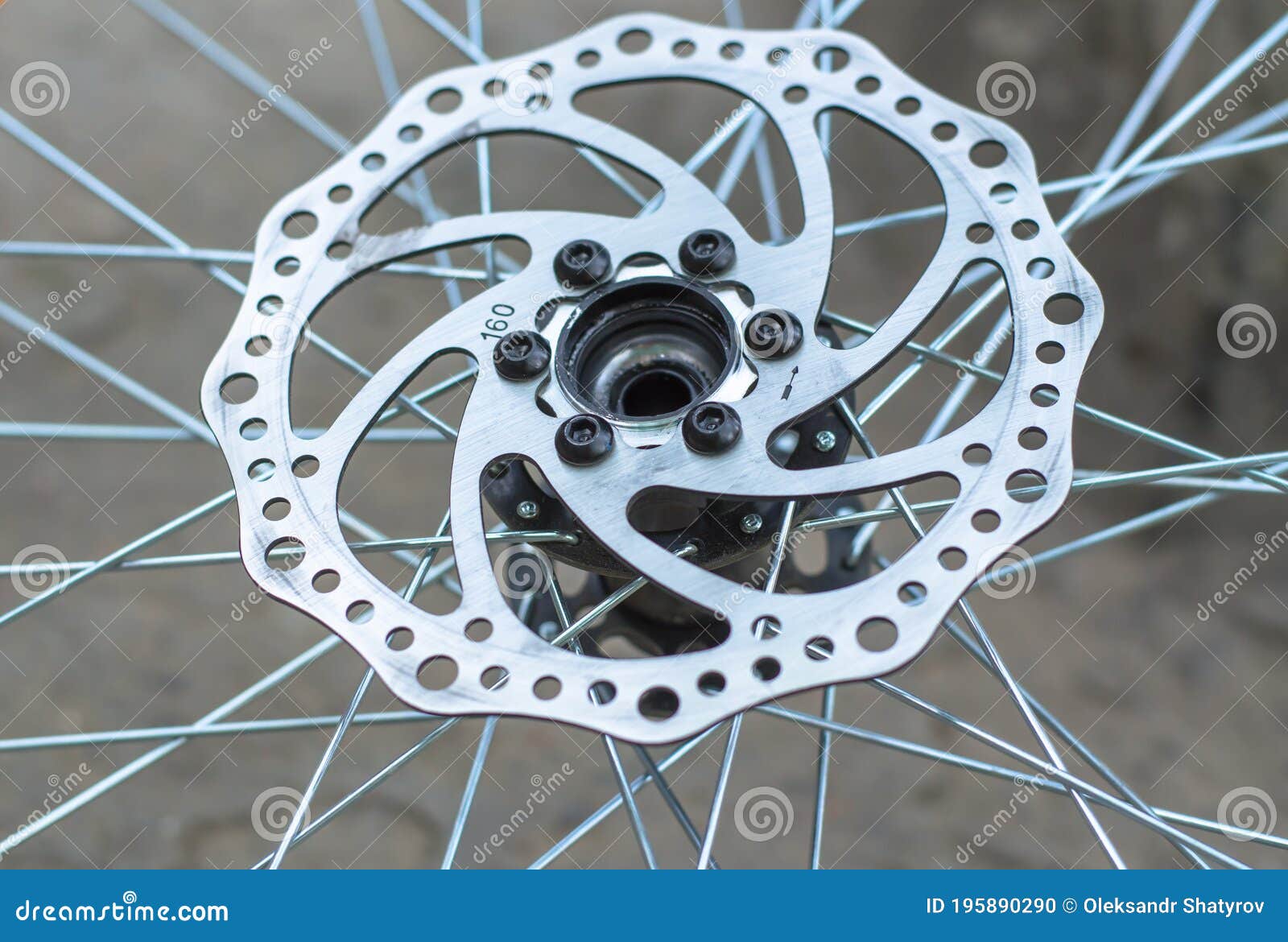 Disc Brake of a Front Bicycle Wheel Closeup Stock Photo Image of