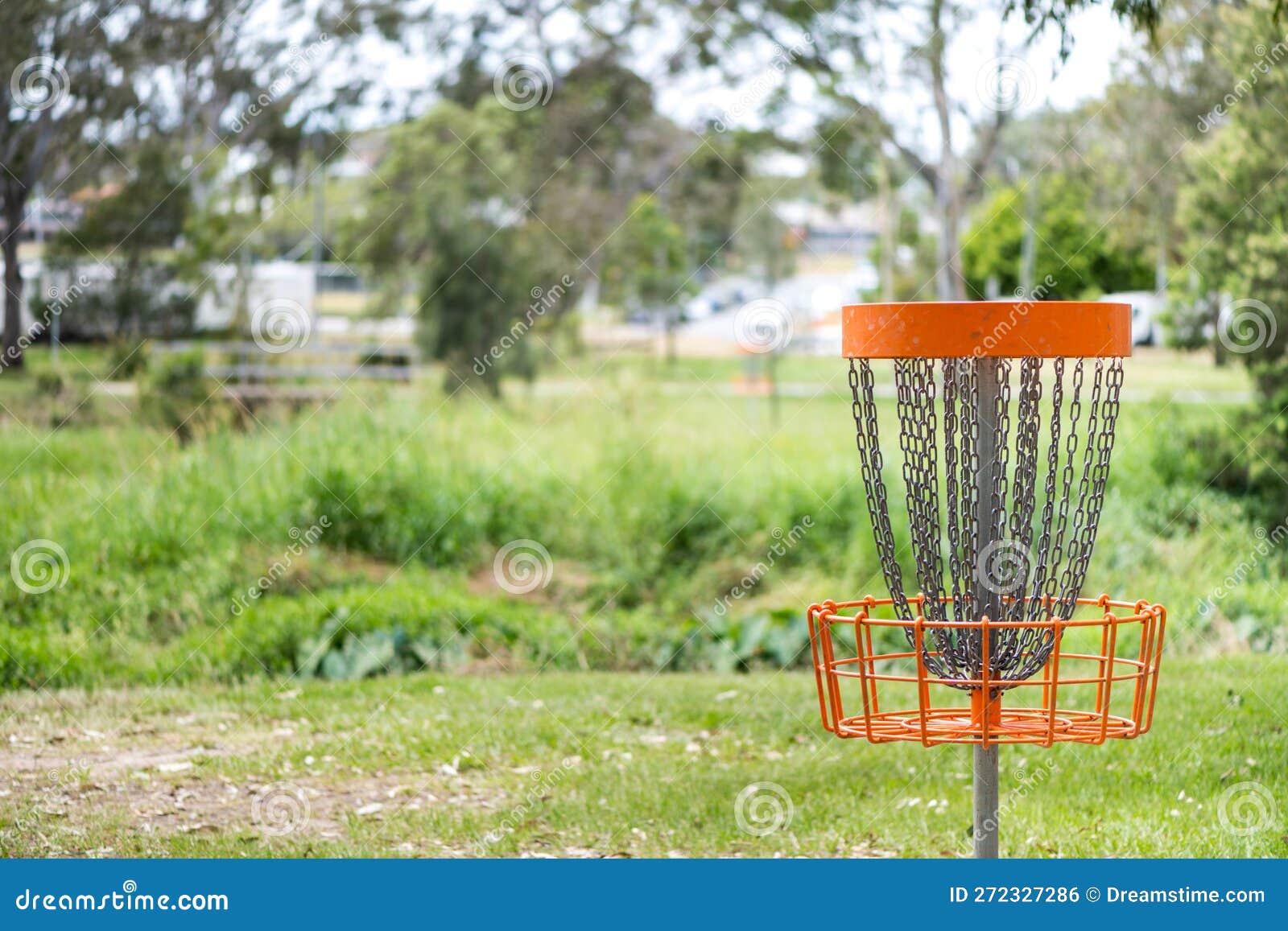 Disc Golf (frolf) Basket in a Park Stock Photo Image of target, metal