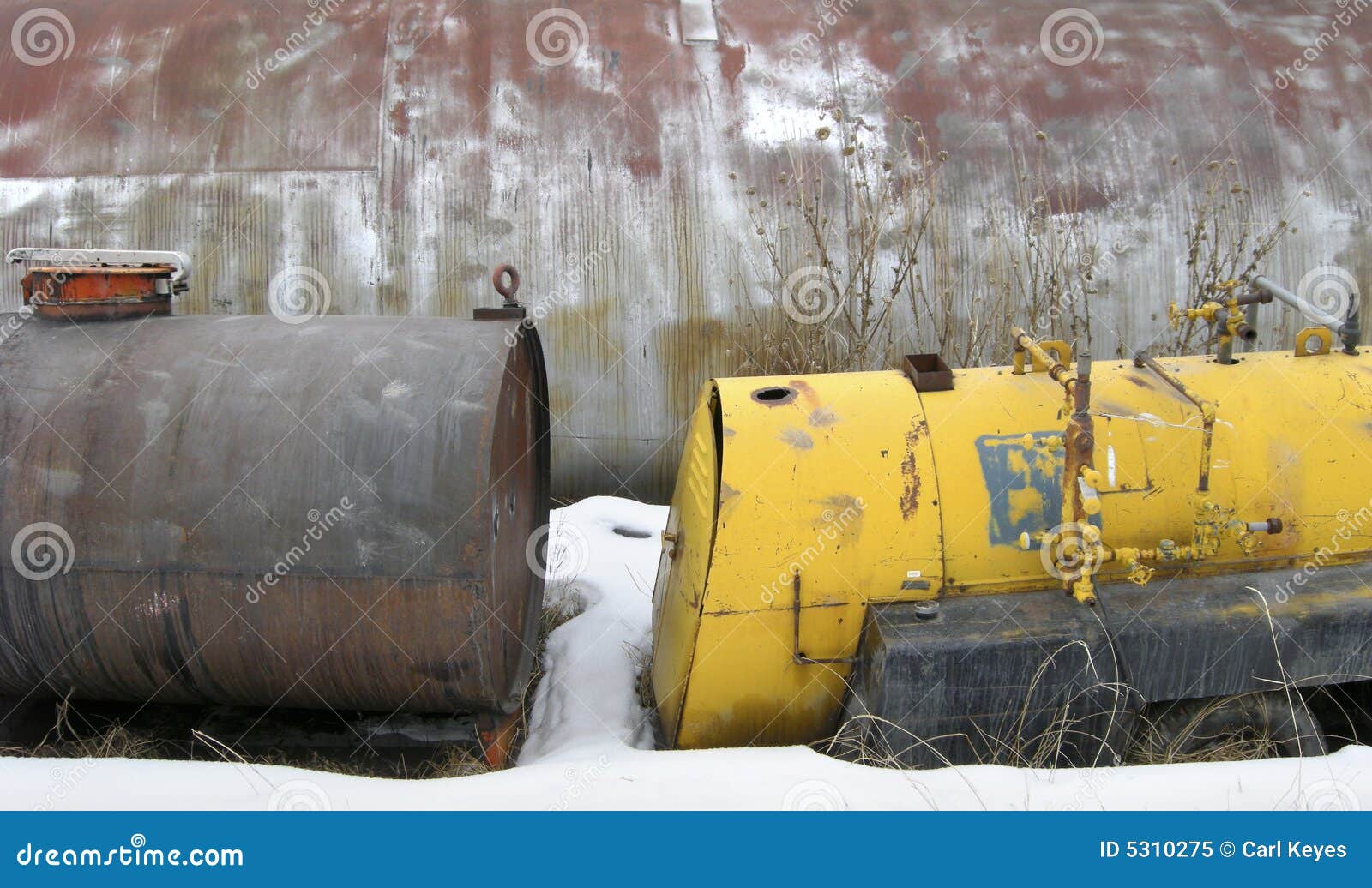 discarded chemical tanks