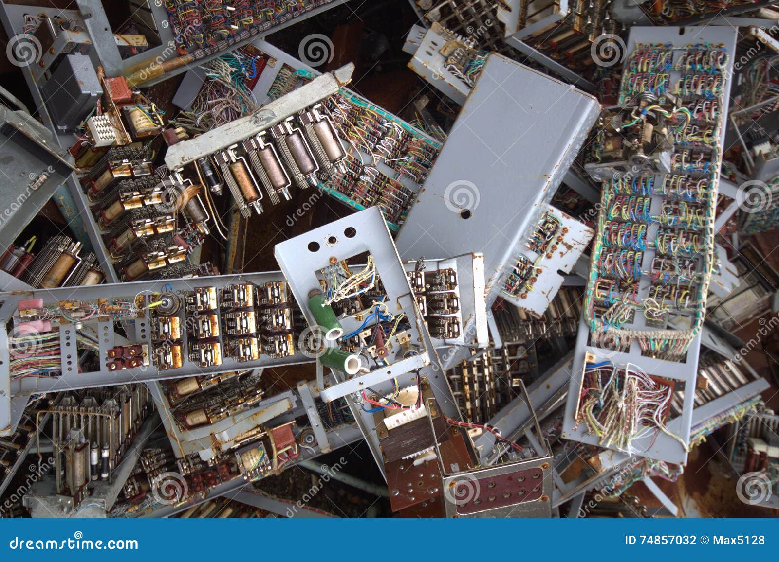 Discarded Obsolete Electronic Equipment Stock Photo Image of cord