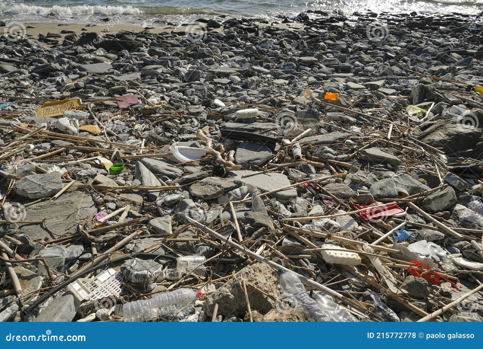 Dump of Plastic Garbage Pollution on Contaminated Sea Coast Ecosystem