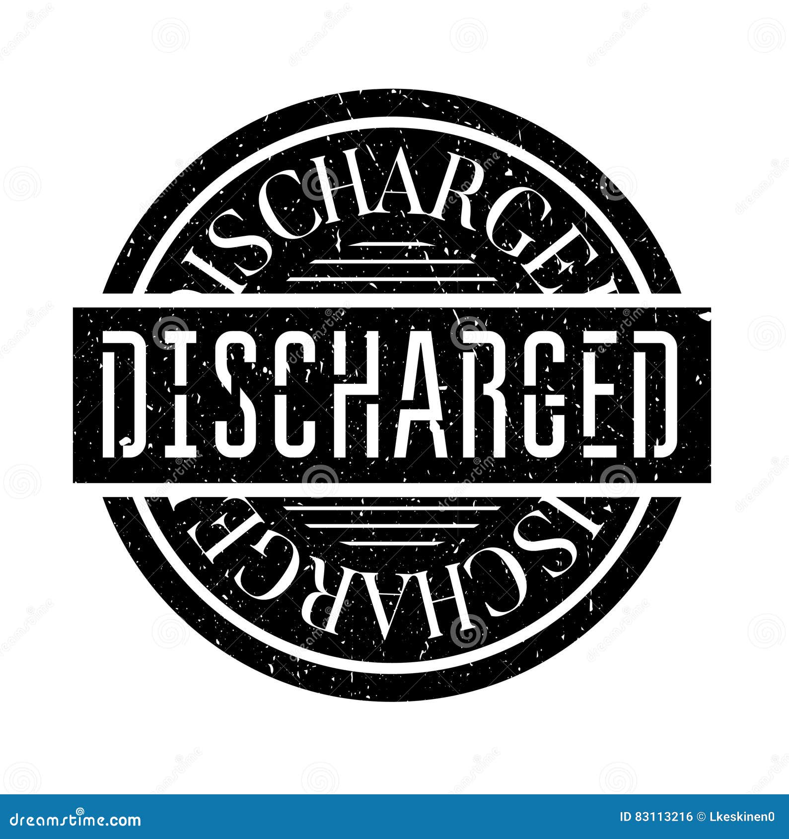 discharged rubber stamp