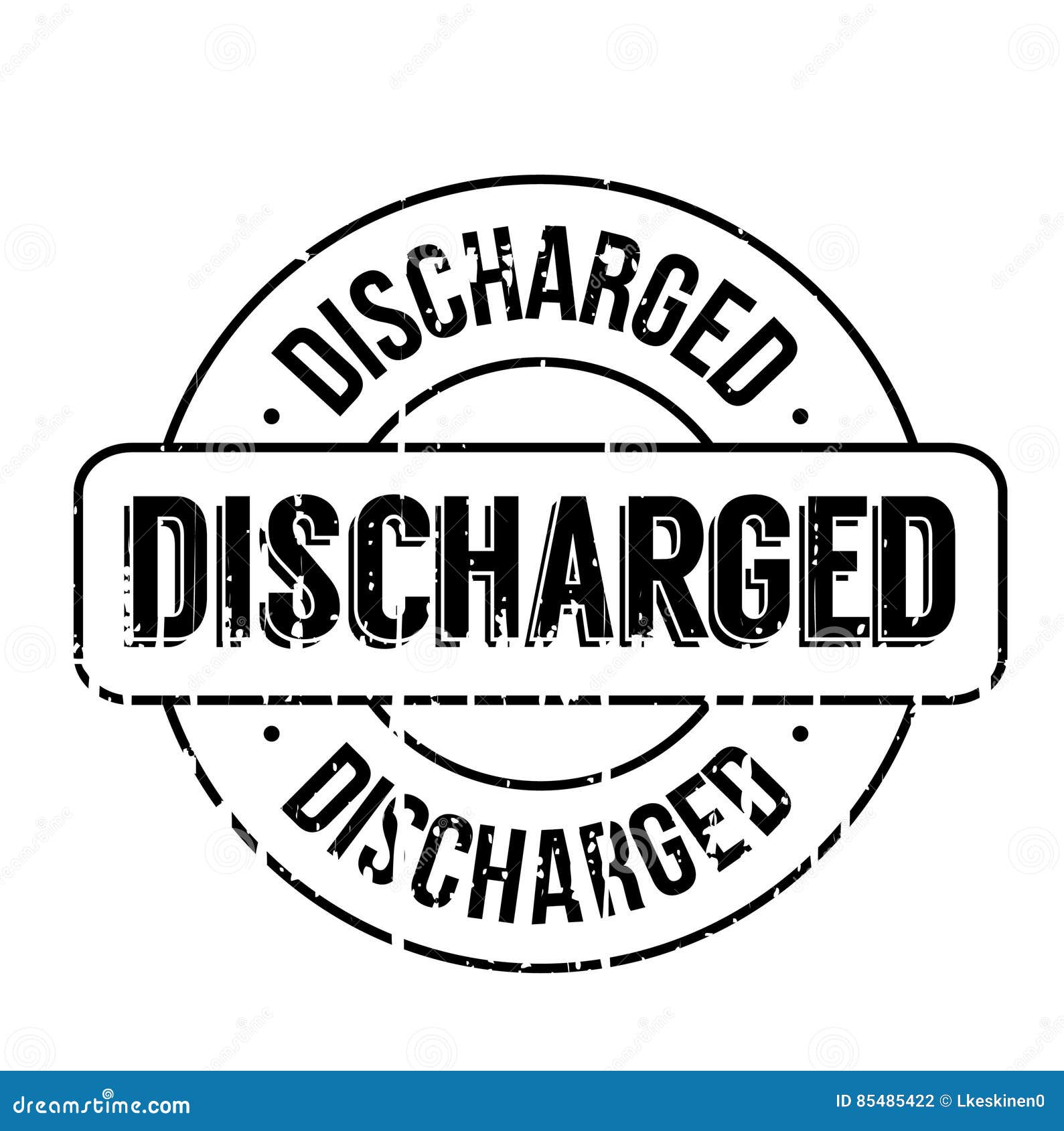 discharged rubber stamp