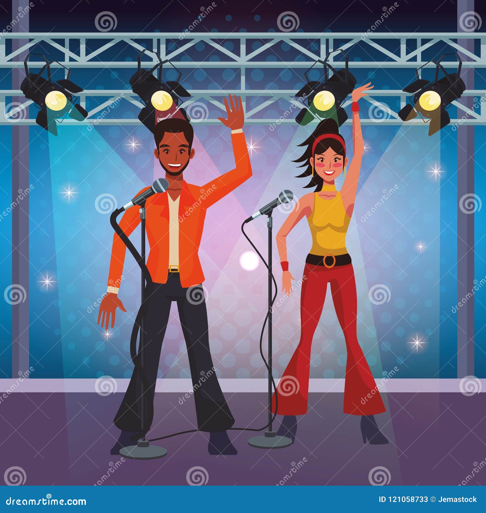 Disco Artist at Stage Cartoons Stock Vector - Illustration of community ...