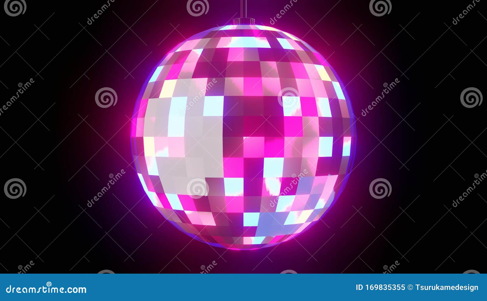 Disco Ball on Black Background Stock Illustration Illustration of