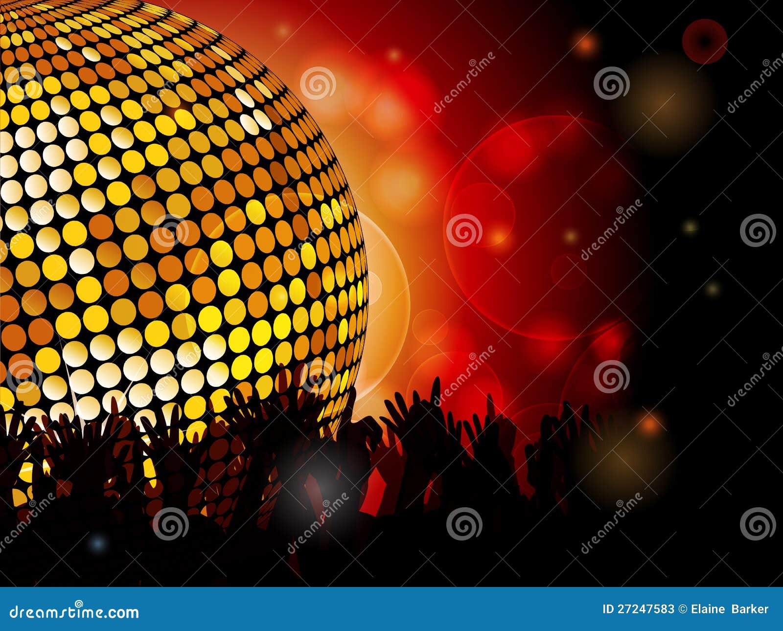 Disco ball and crowd stock vector. Illustration of illumination - 27247583