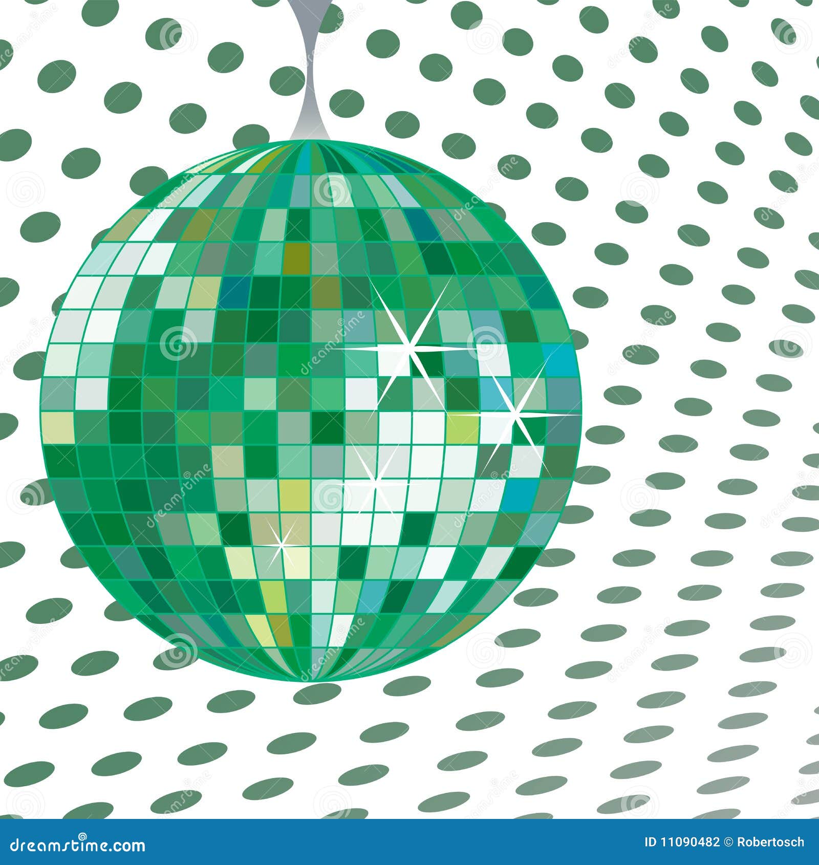 Disco ball green stock vector. Illustration of disco 11090482