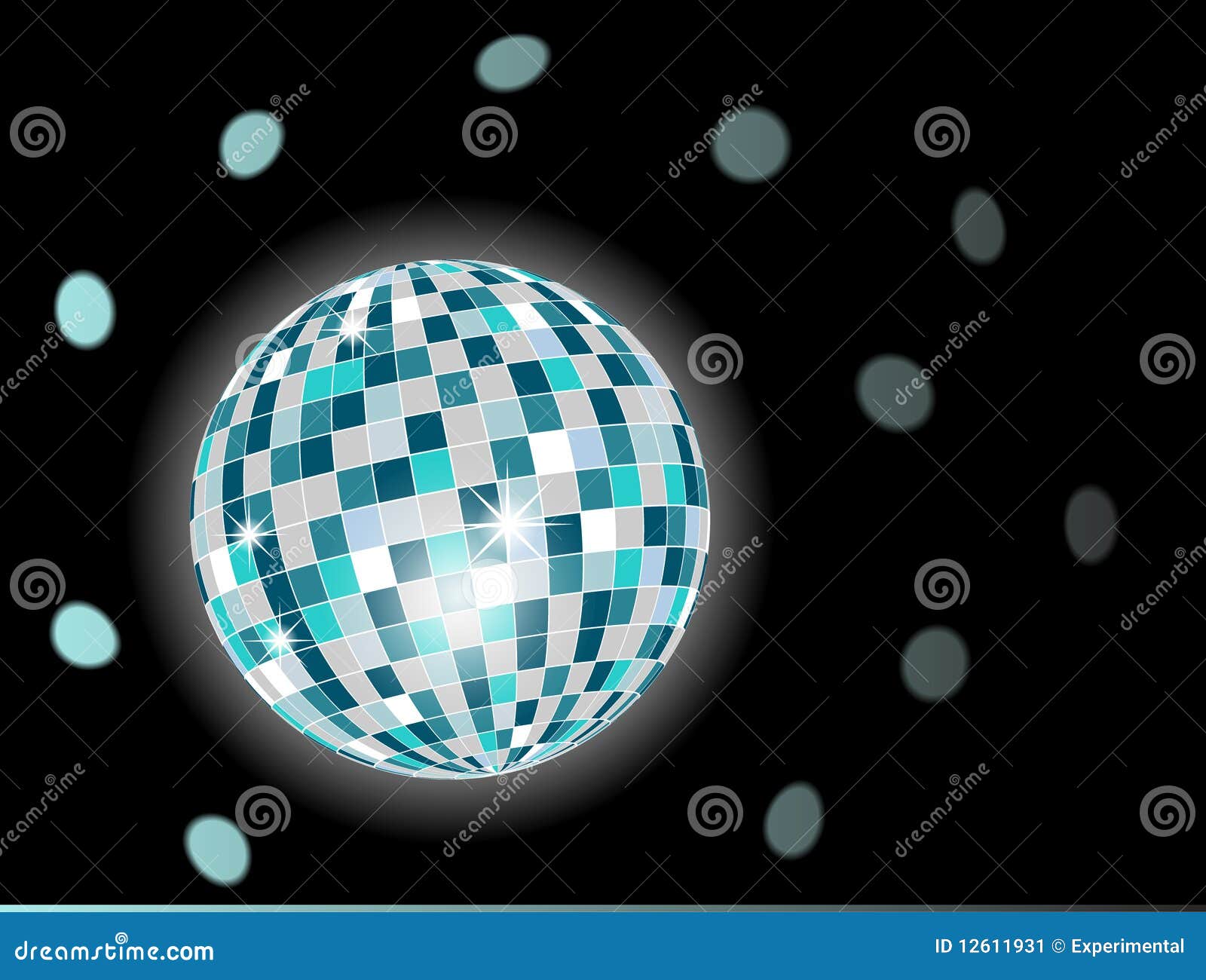 Disco ball in green tones stock illustration. Illustration of boogie