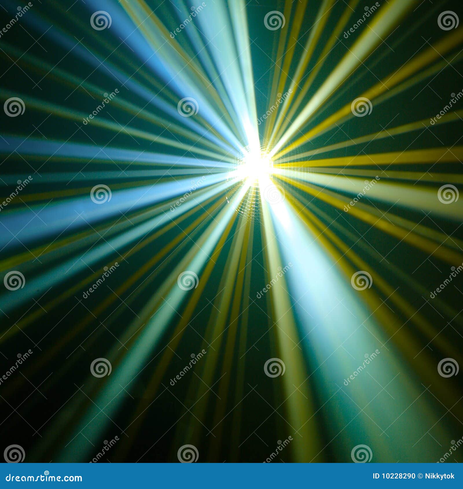 disco ball with rays in haze