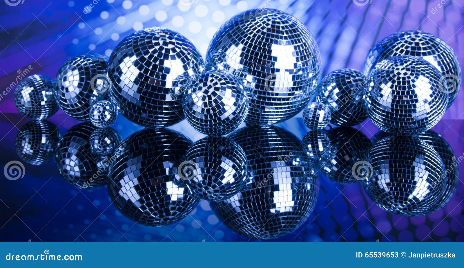 Disco Balls, Sound Waves And Music Background Stock Image Image of