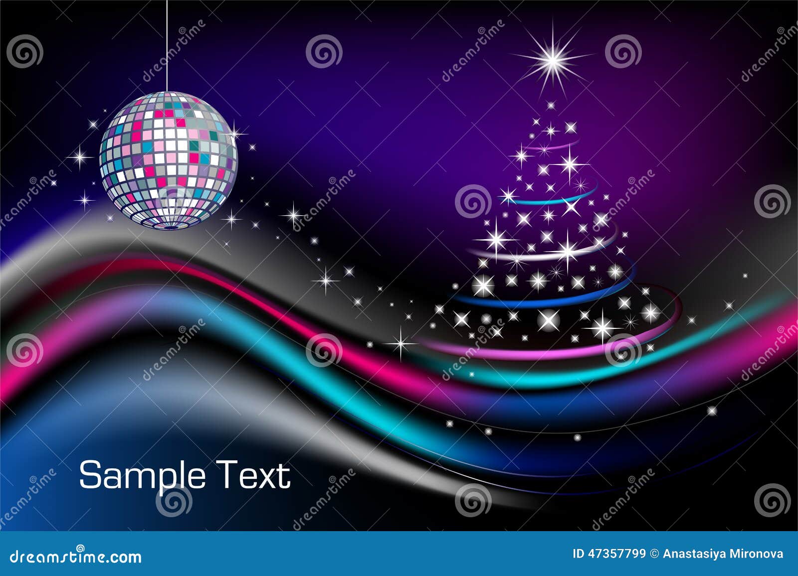 Disco Christmas tree stock illustration. Illustration of christmas