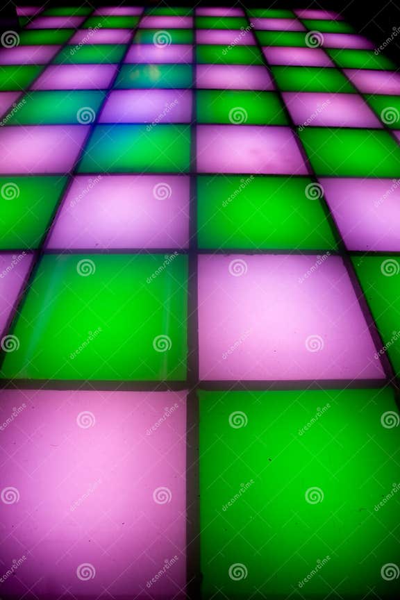 Disco Dance Floor with Colorful Lighting Stock Image Image of