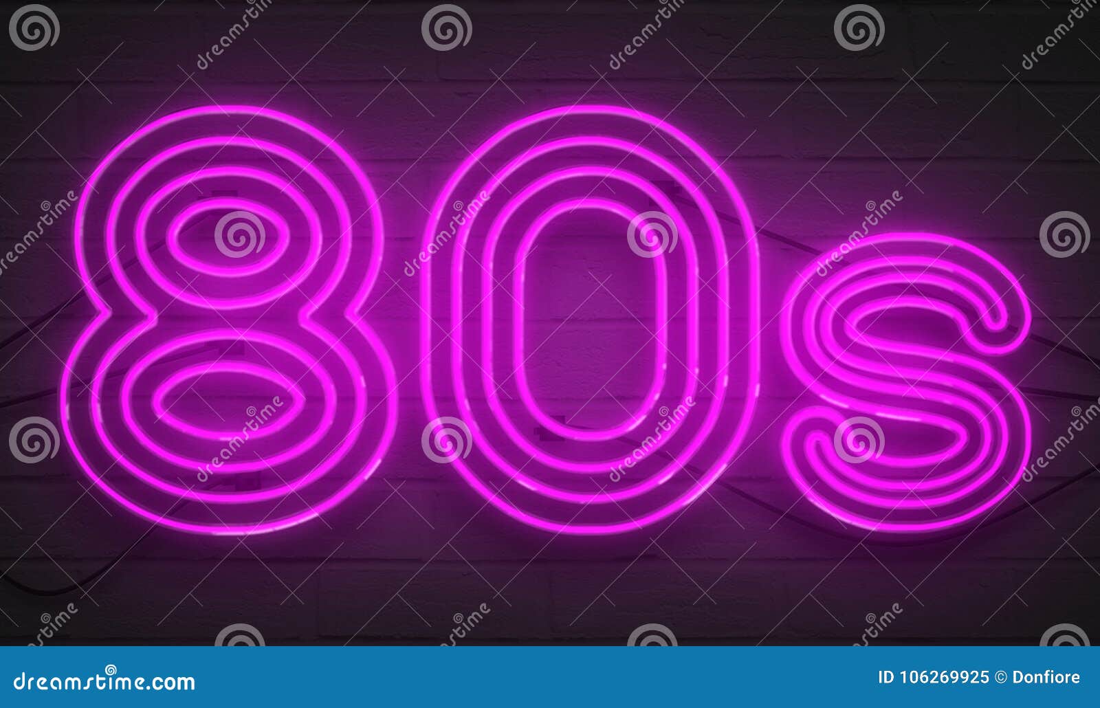 disco dance 80s neon sign lights logo text glowing color purple