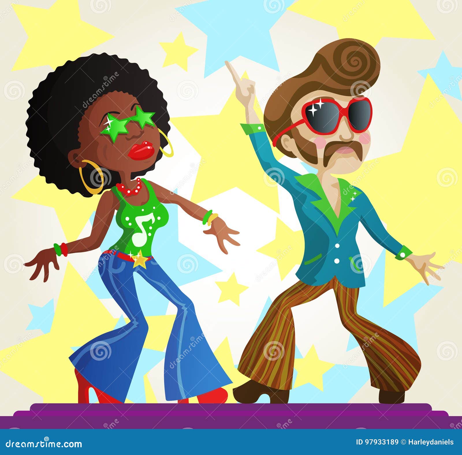 Disco Dancers, Illustration Stock Illustration - Illustration of funky ...