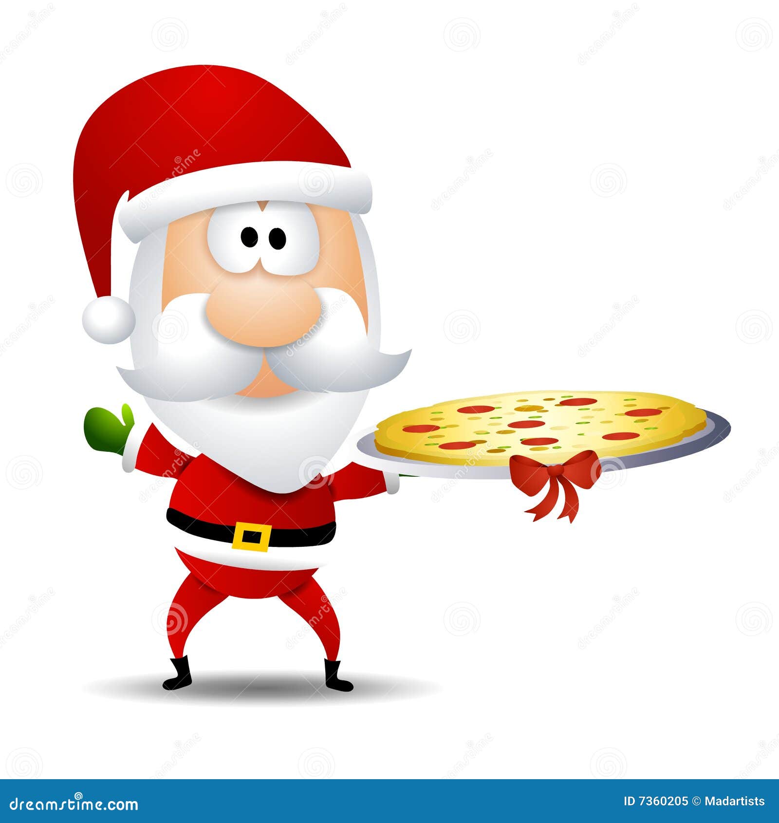 Babbo Natale Pizzeria.Disco Della Pizza Del Babbo Natale Illustrazione Di Stock Illustrazione Di Pranzo Pizza 7360205