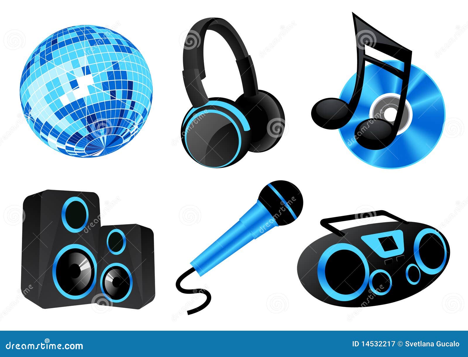Disco elements stock vector. Illustration of phones, light 14532217