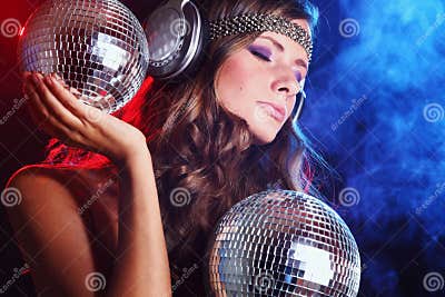 Disco girl stock photo. Image of attractive, modern, cute - 13608052