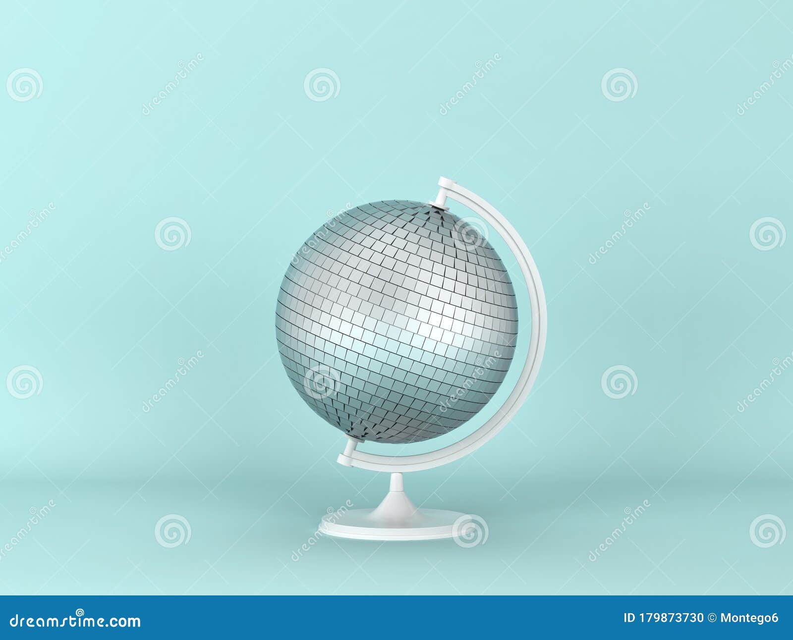 disco globus on light blue background