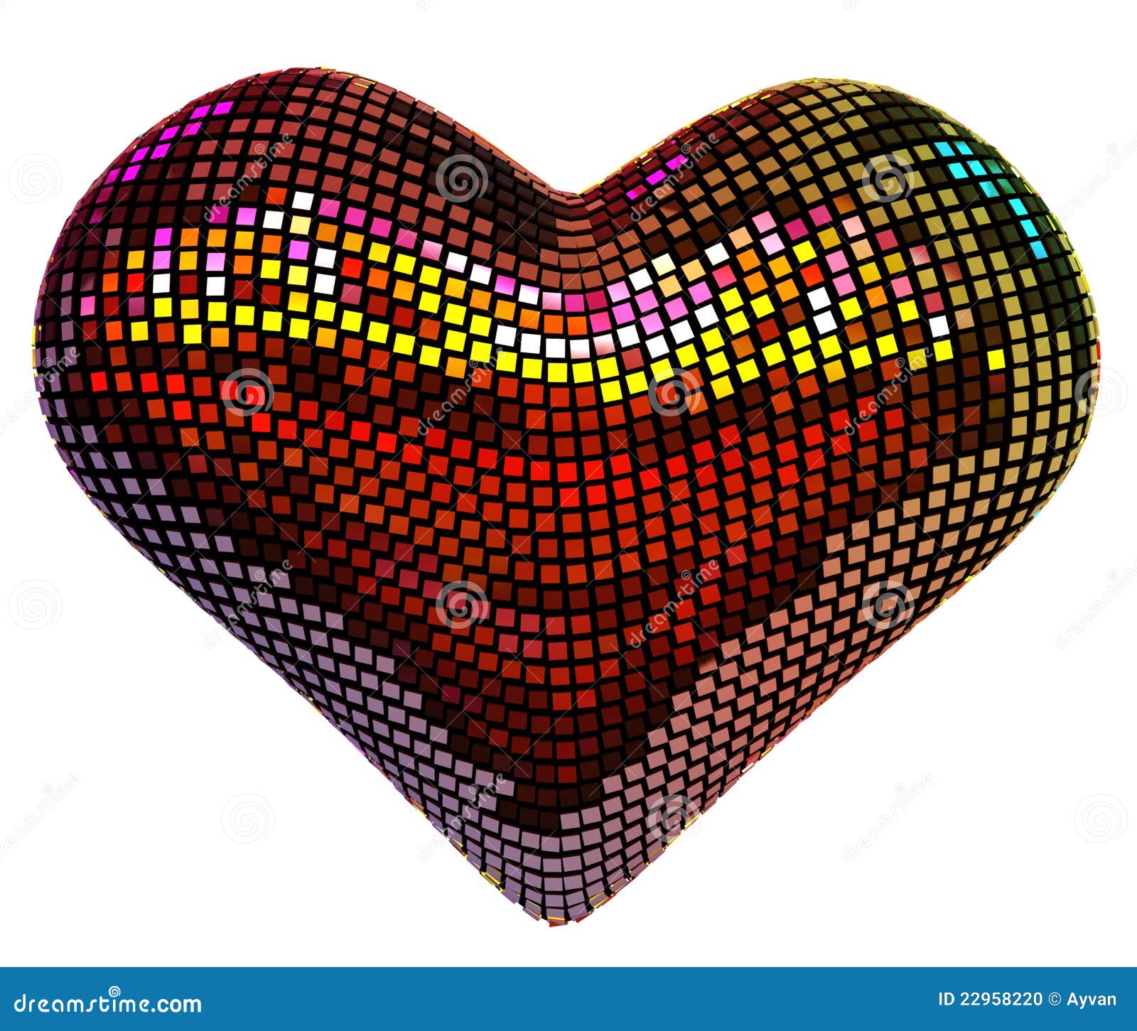 Disco heart stock photo. Image of ball, love, isolated 22958220
