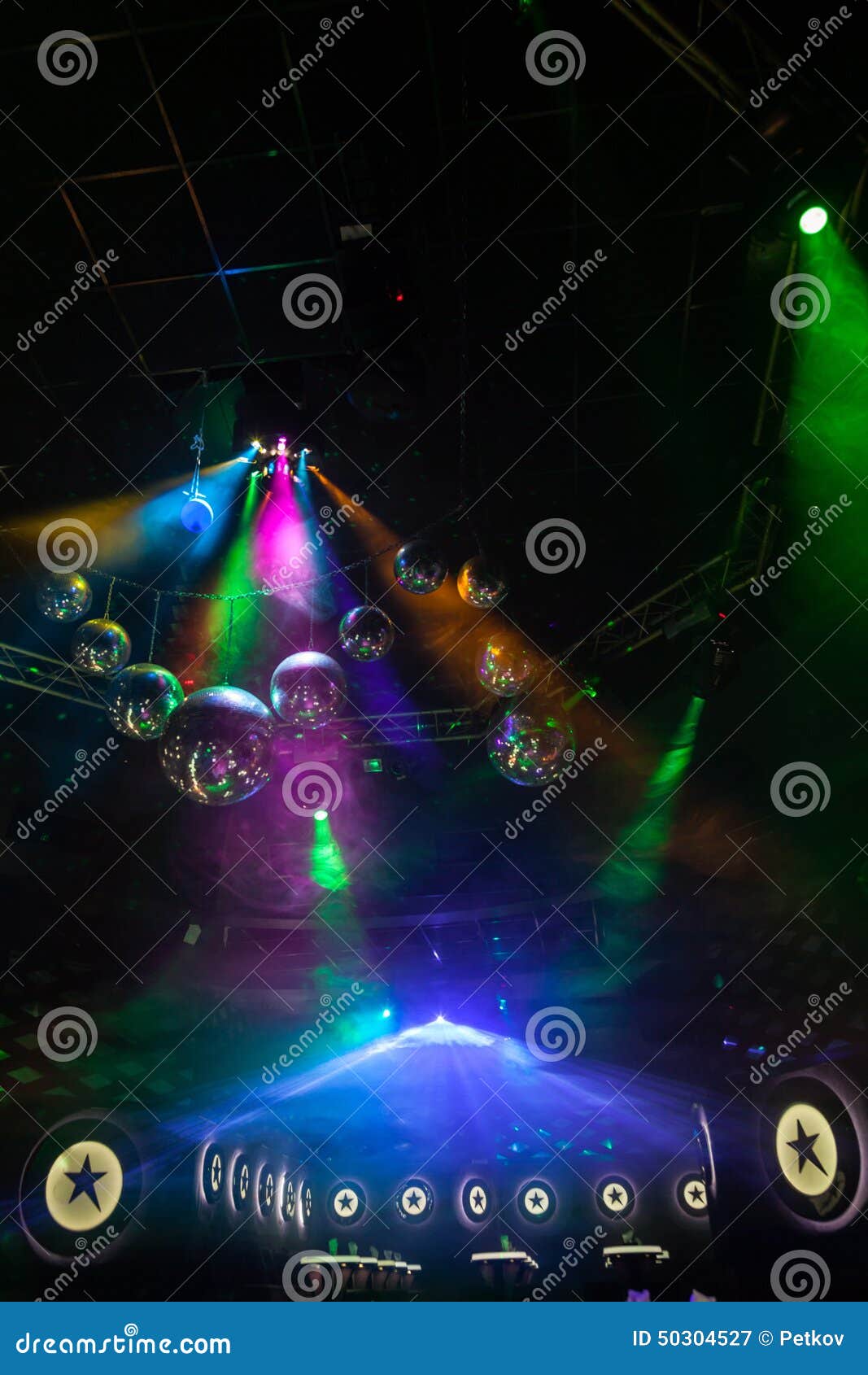 Disco Light Show, Stage Lights Stock Image Image of night