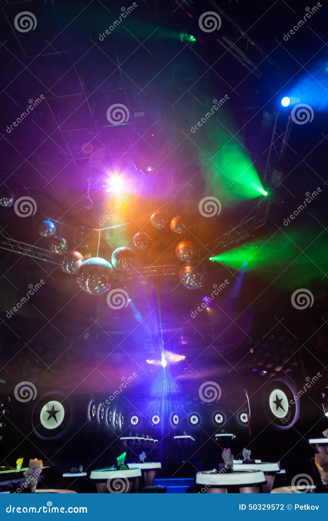 Disco Light Show, Stage Lights Stock Photo Image of background