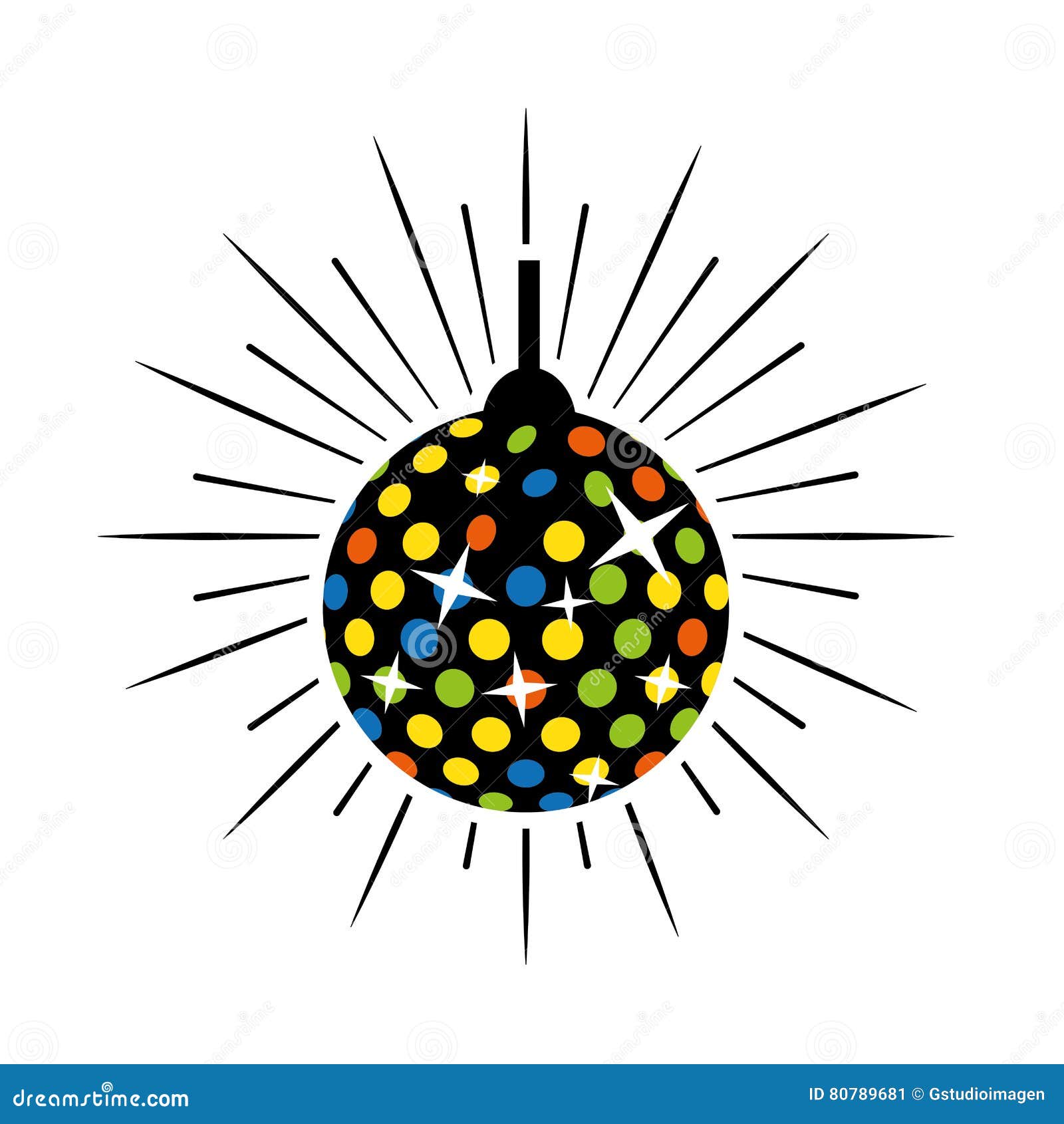 Disco Lights Ball Isolated Icon Stock Vector Illustration of bright