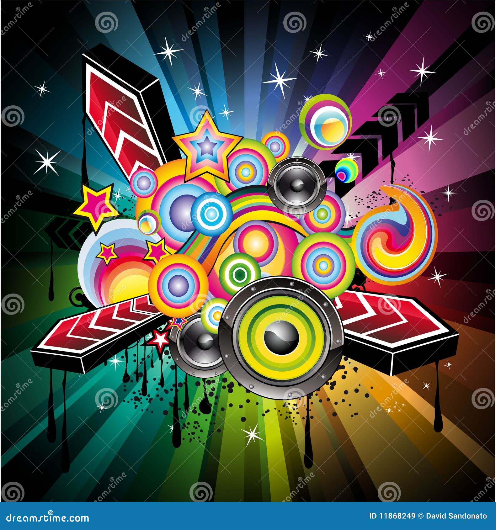 Disco Music Background stock vector. Illustration of background - 11868249