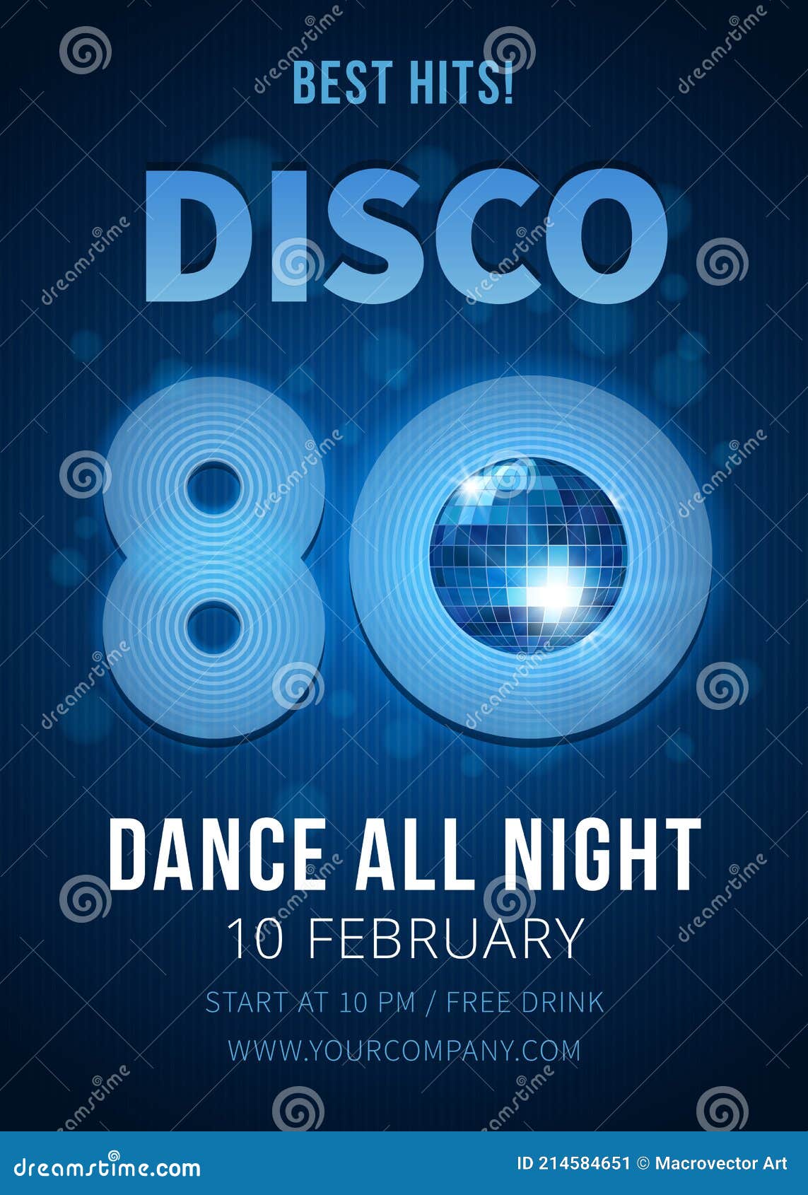 Disco Party. Best Hits of the 80s Stock Vector - Illustration of disco,  light: 214584651