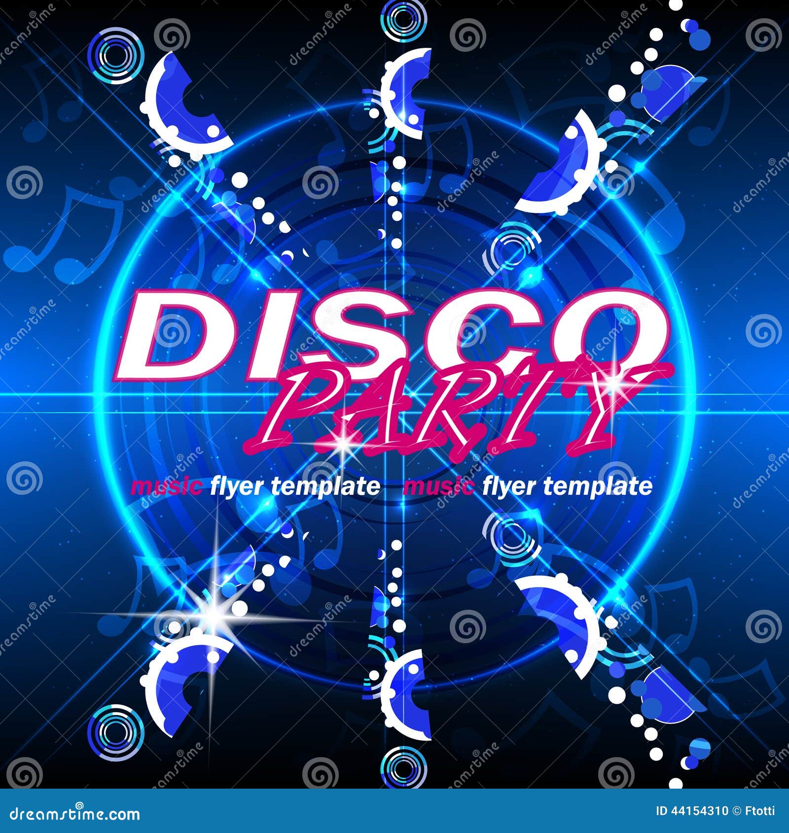 Disco Party Flyer Template Stock Vector Illustration Of