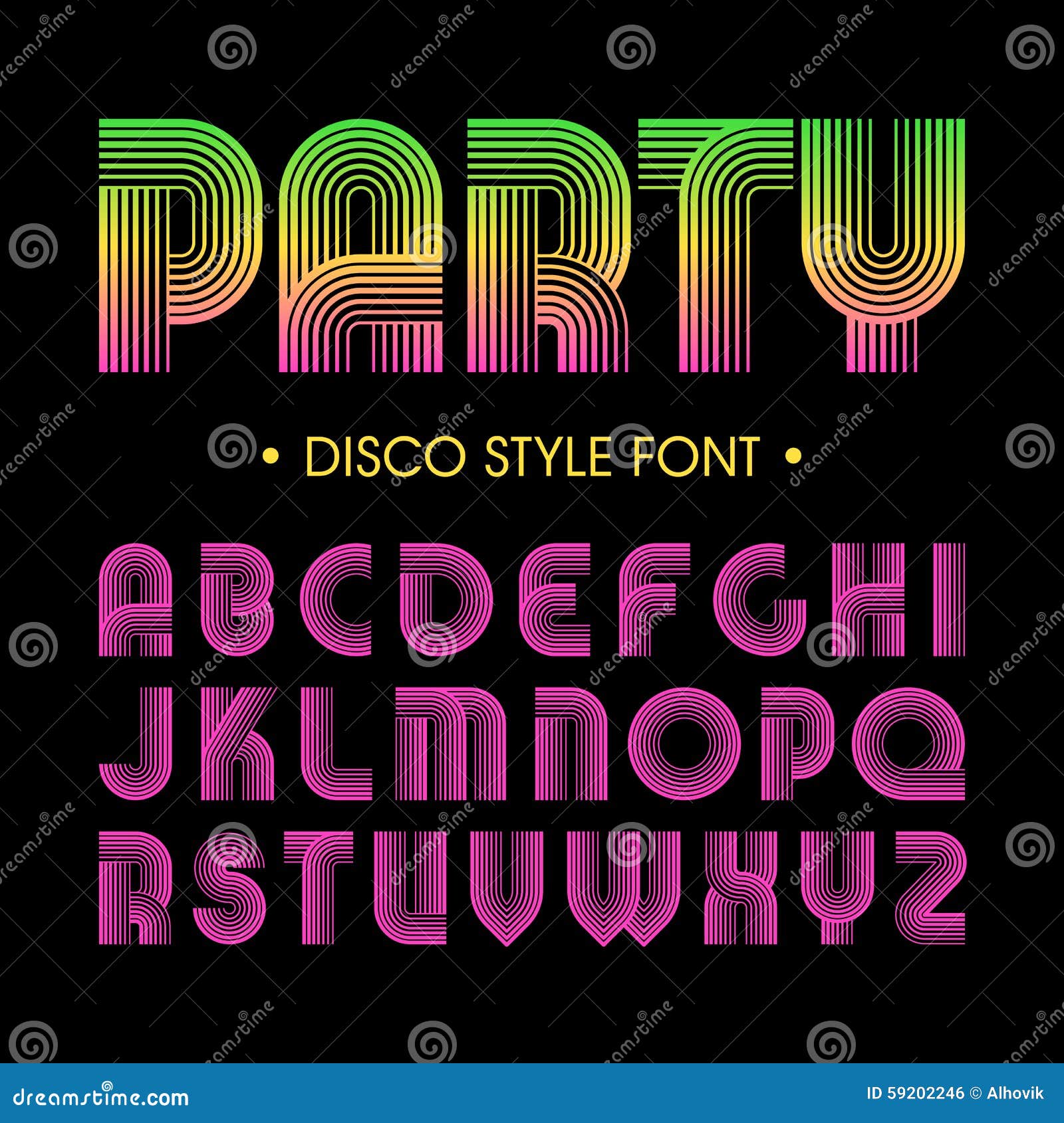 disco party style font