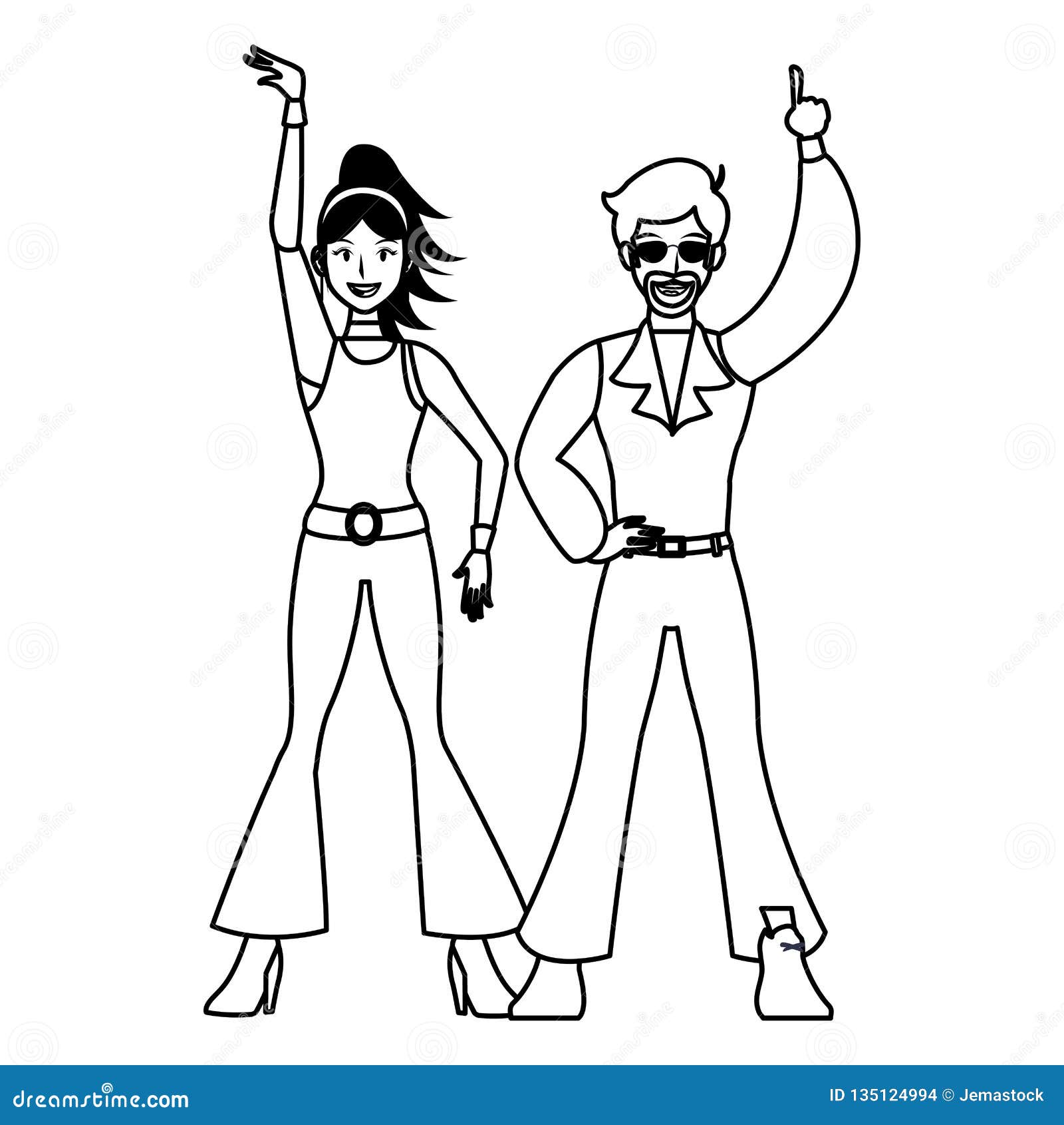 Disco People Cartoon in Black and White Stock Vector - Illustration of dance, excitement: 135124994 Disco People Cartoon in Black and White Stock Vector - Illustration of dance, excitement: 135124994