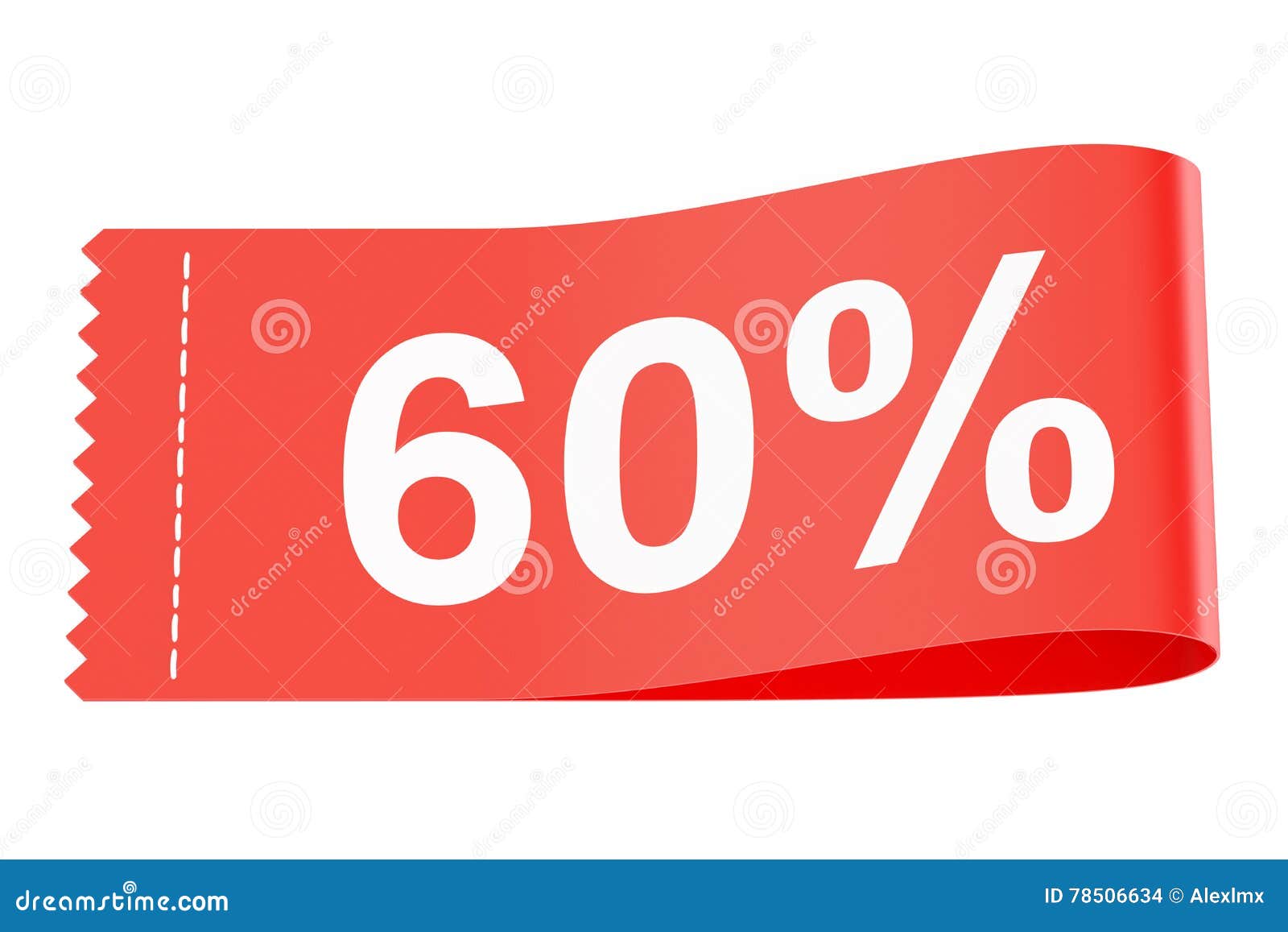 Disco60 Unt Red Clothing Label, 3D Rendering Stock Illustration