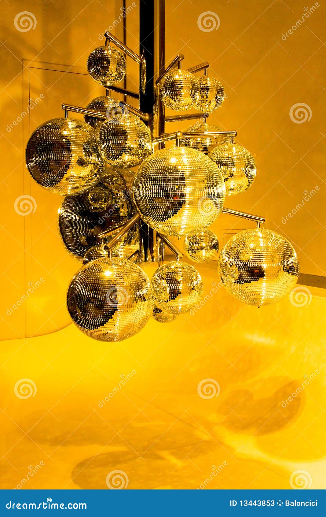 Disco yellow stock image. Image of yellow, balls, ballroom - 13443853