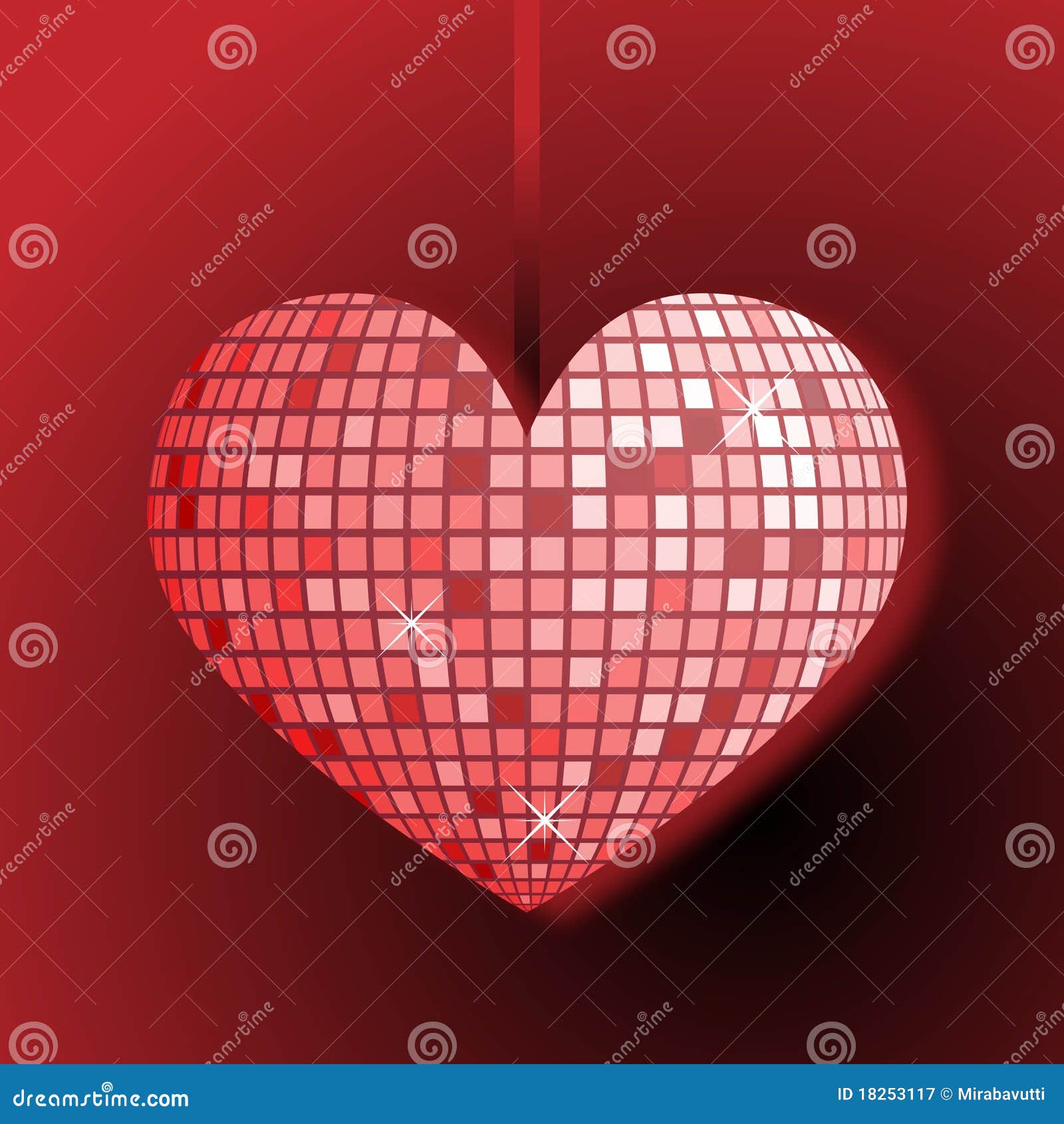 Discoball heart stock vector. Illustration of heart, light 18253117