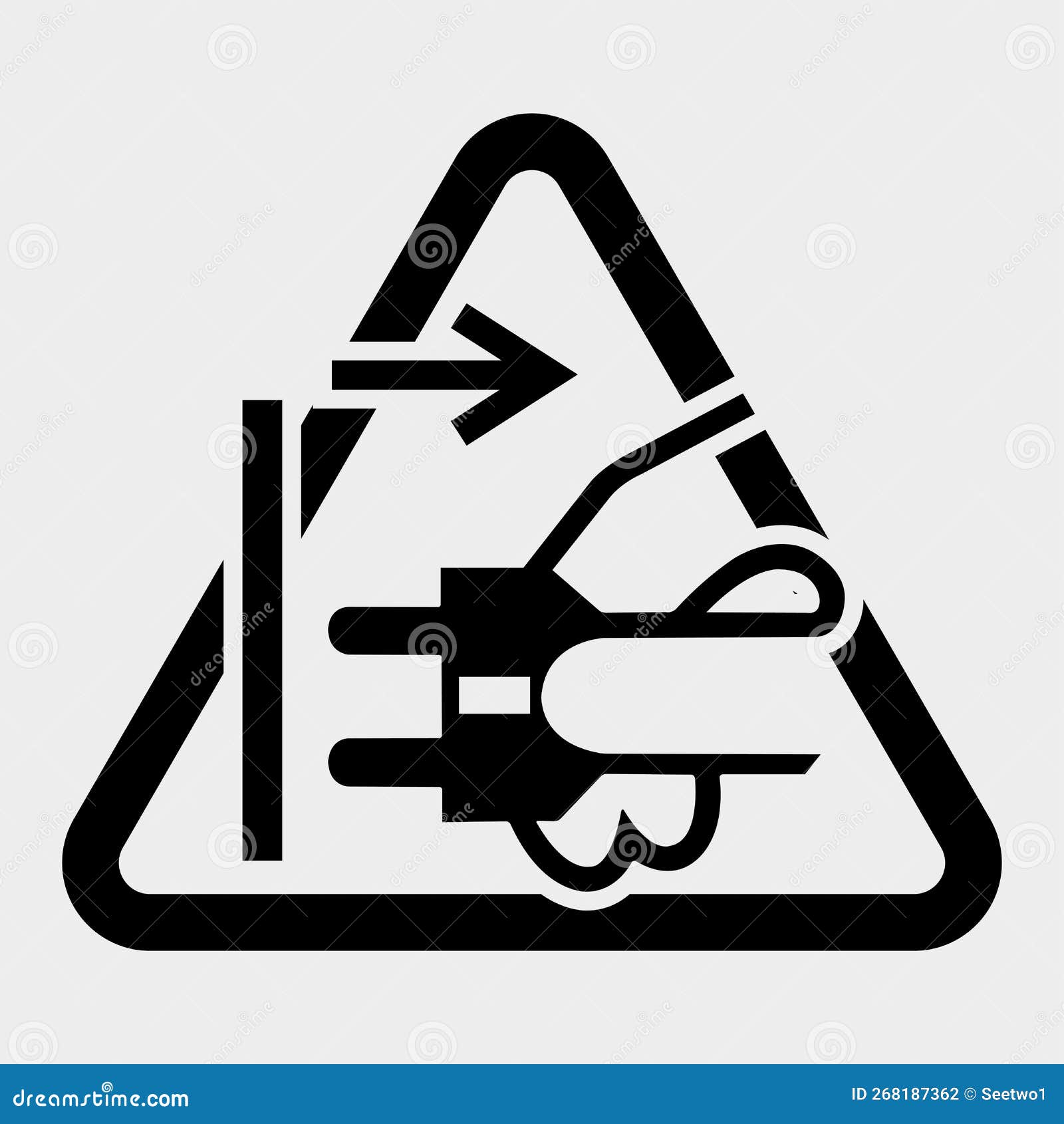 Disconnect Mains Plug From Electrical Outlet Sign. Blue Mandatory Symbol. Vector Illustration