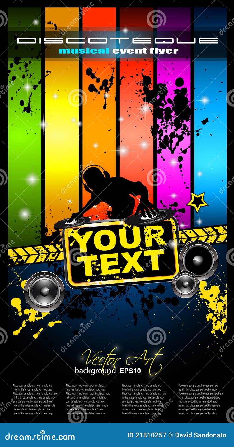 Discotheque Flyer Tor Music Event Stock Vector Illustration of clip