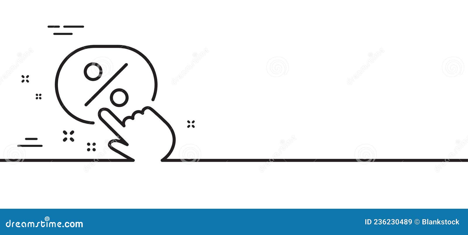 discount button line icon. sale offer sign. minimal line pattern banner. 