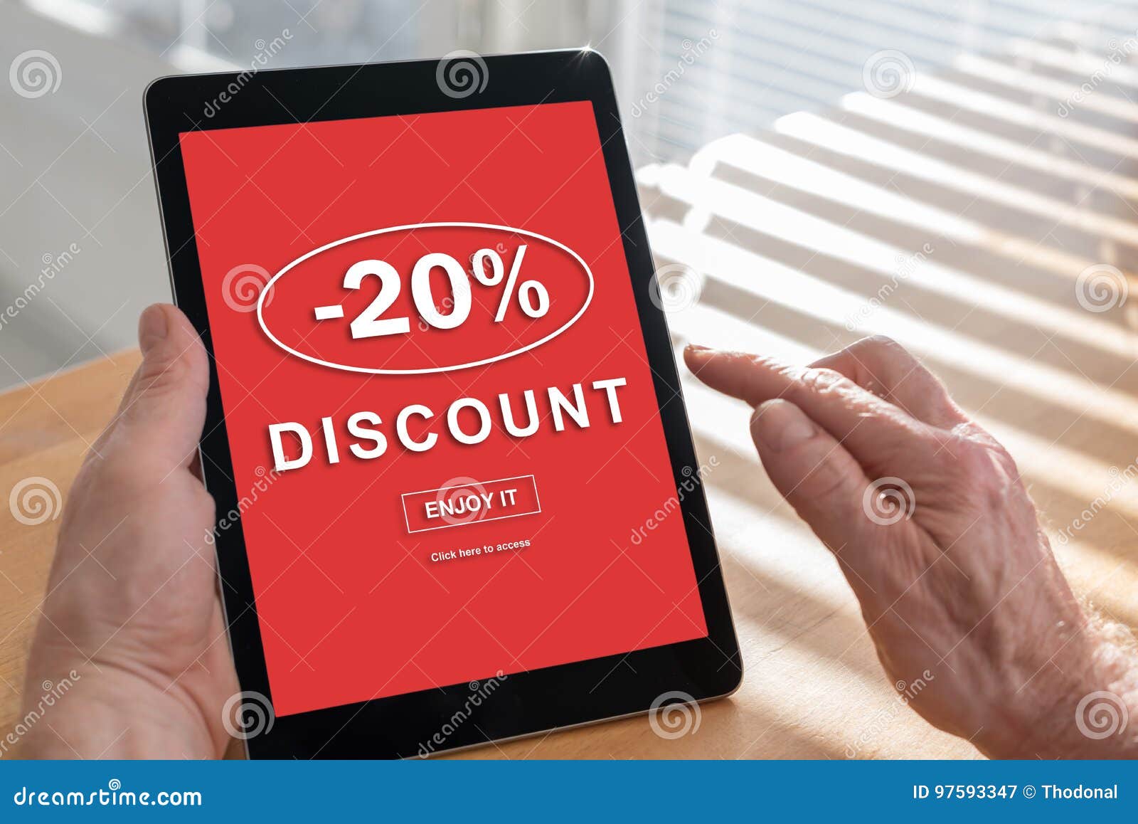 Discount Concept on a Tablet Stock Image Image of percent
