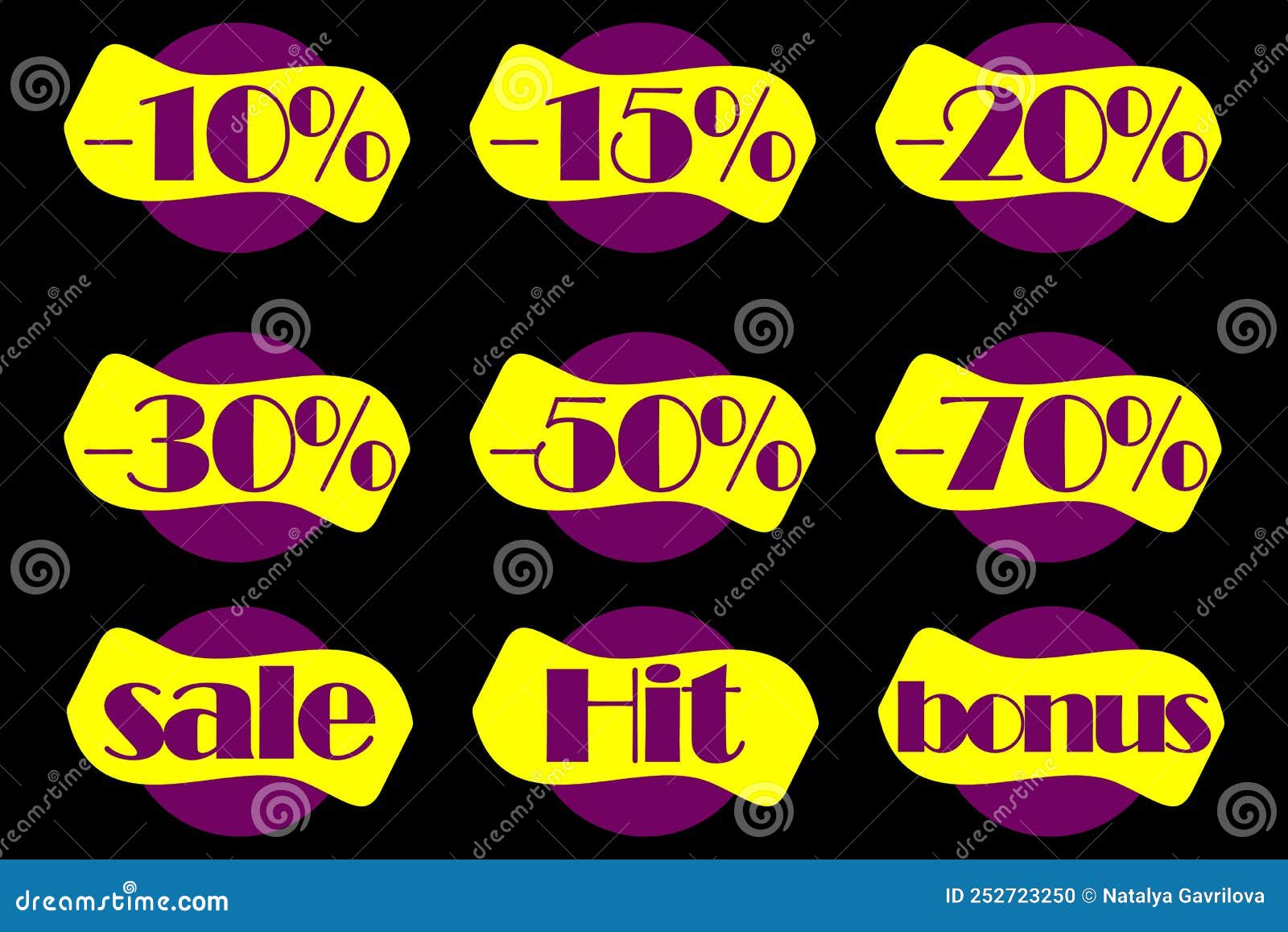 Discount Coupon Labels, Promotion Icon Stock Illustration