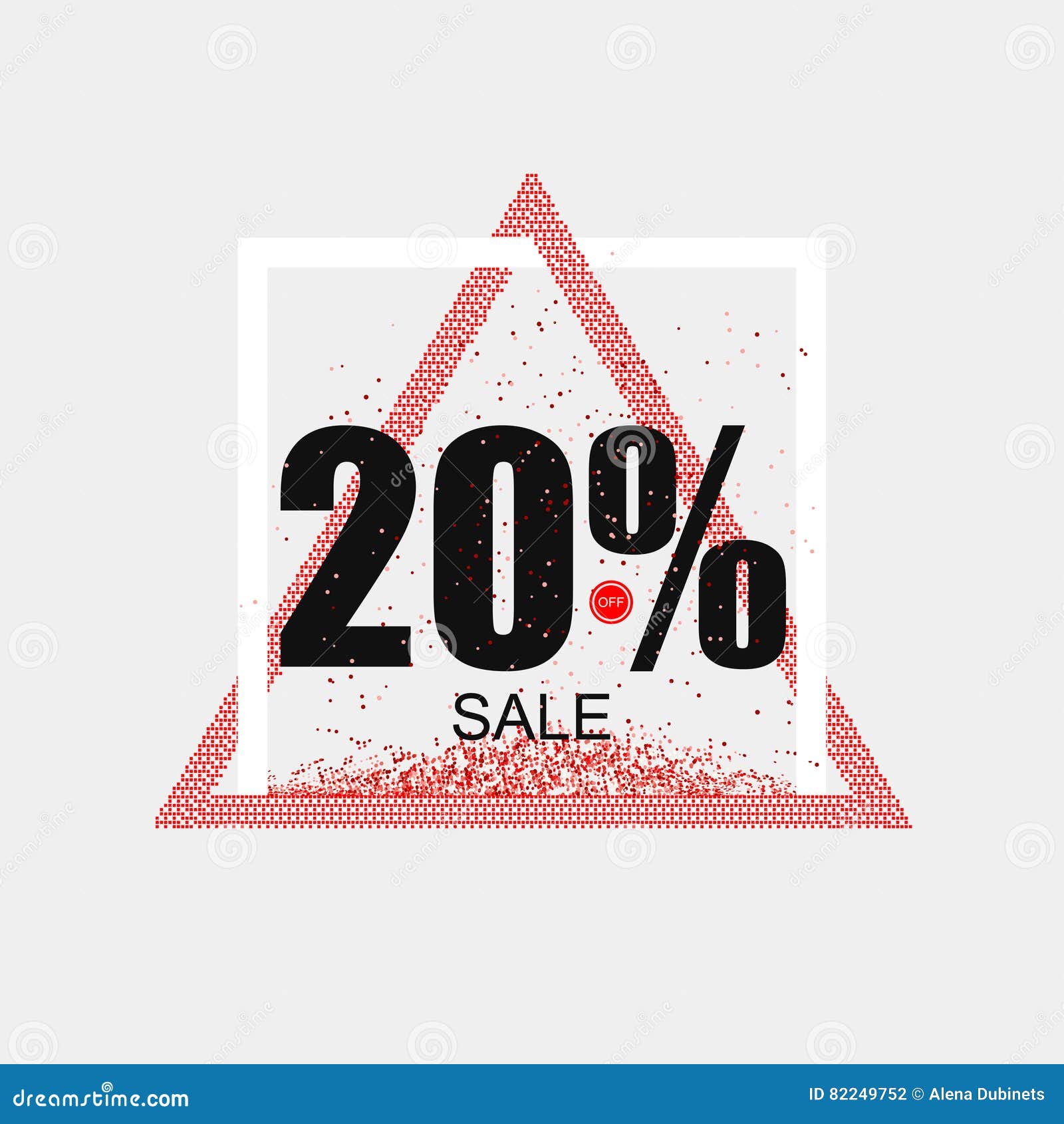 Discount Coupon or the Sale in a Modern Style. Triangular Red Frame