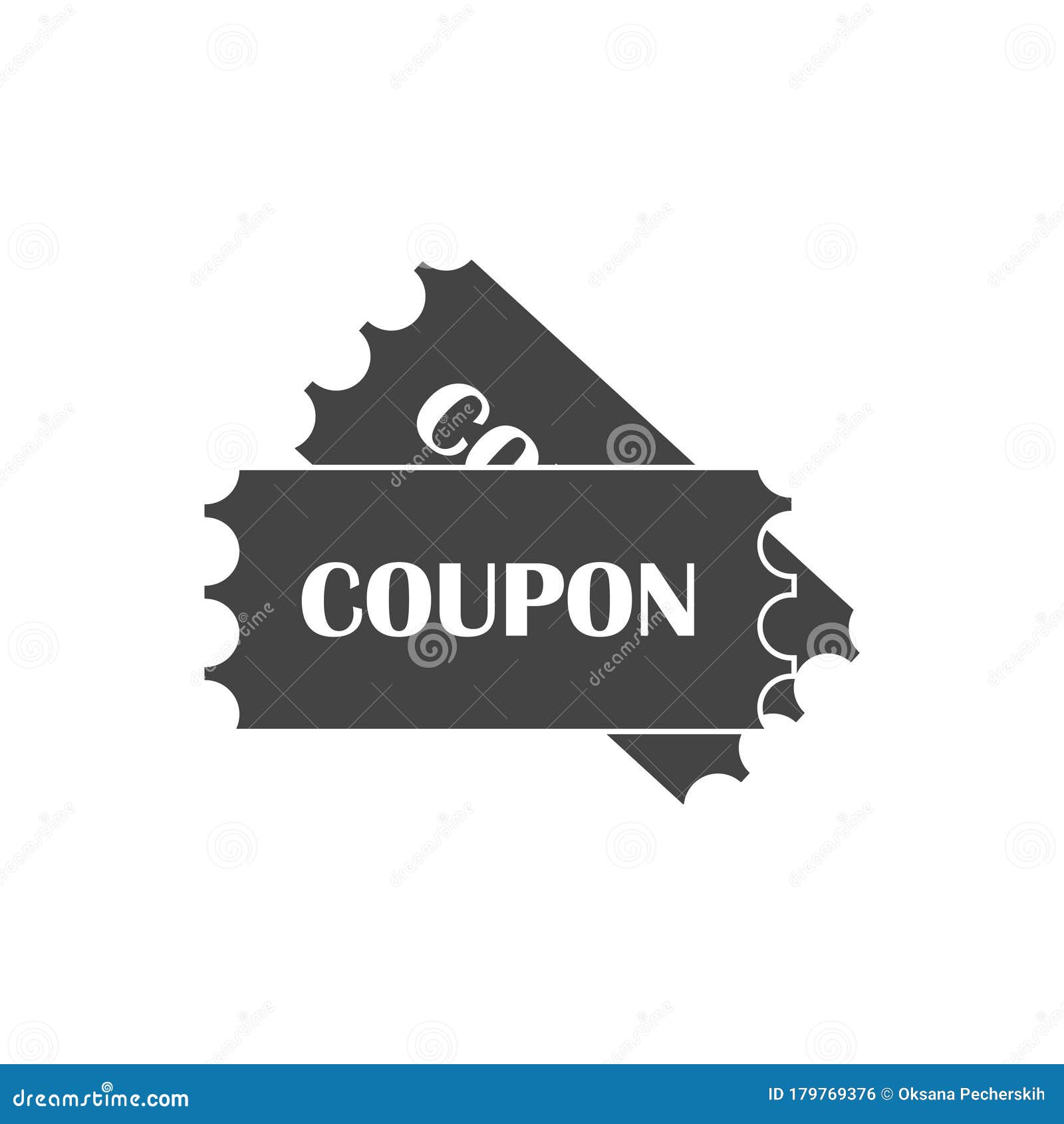 Discount Coupon Vector Icon On White Isolated Background Stock Vector