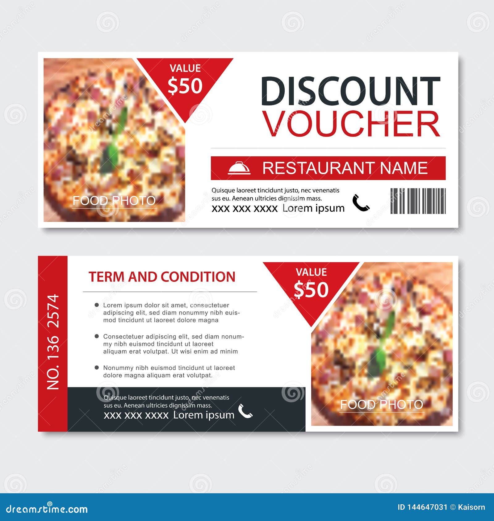 Discount Gift Voucher Fast Food Template Design. Pizza Set. Use For Pizza Gift Certificate Template