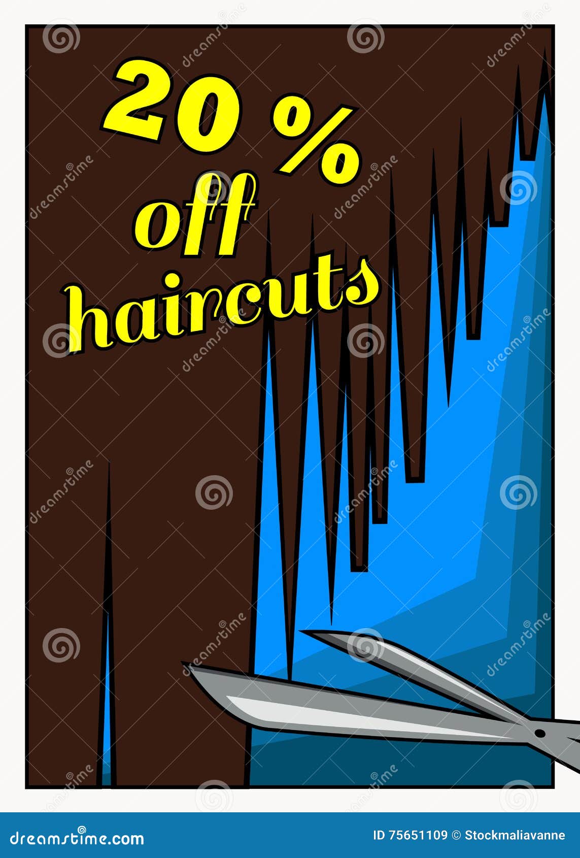 Discount for a haircut stock vector. Illustration of button 75651109